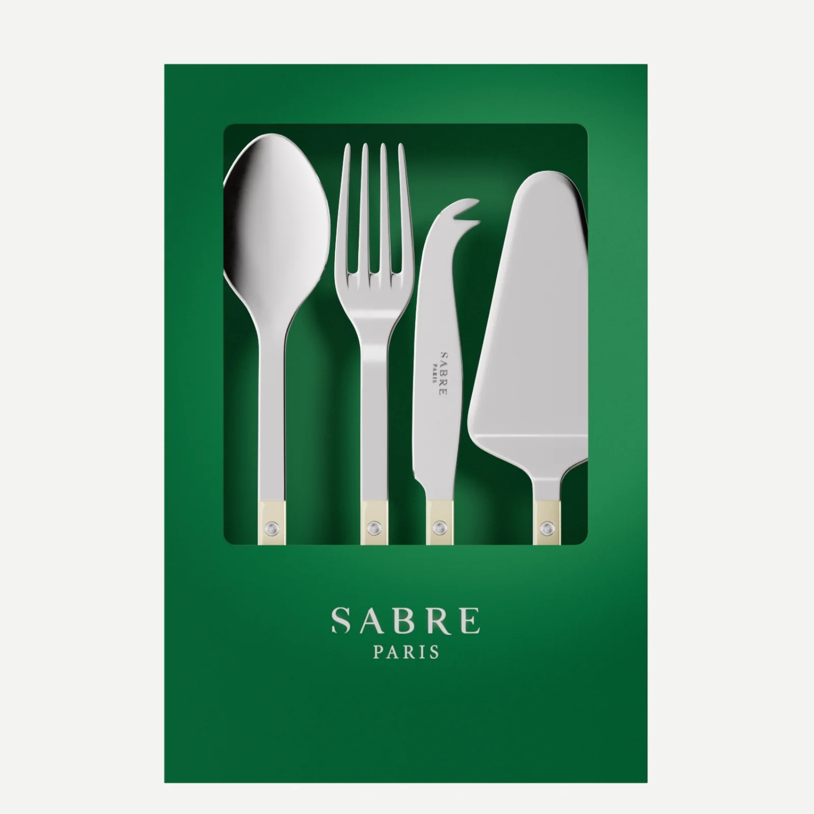 Bistrot Uni, Ivoire - Coffret Set Les Essentiels - ensemble de 4 couverts de service