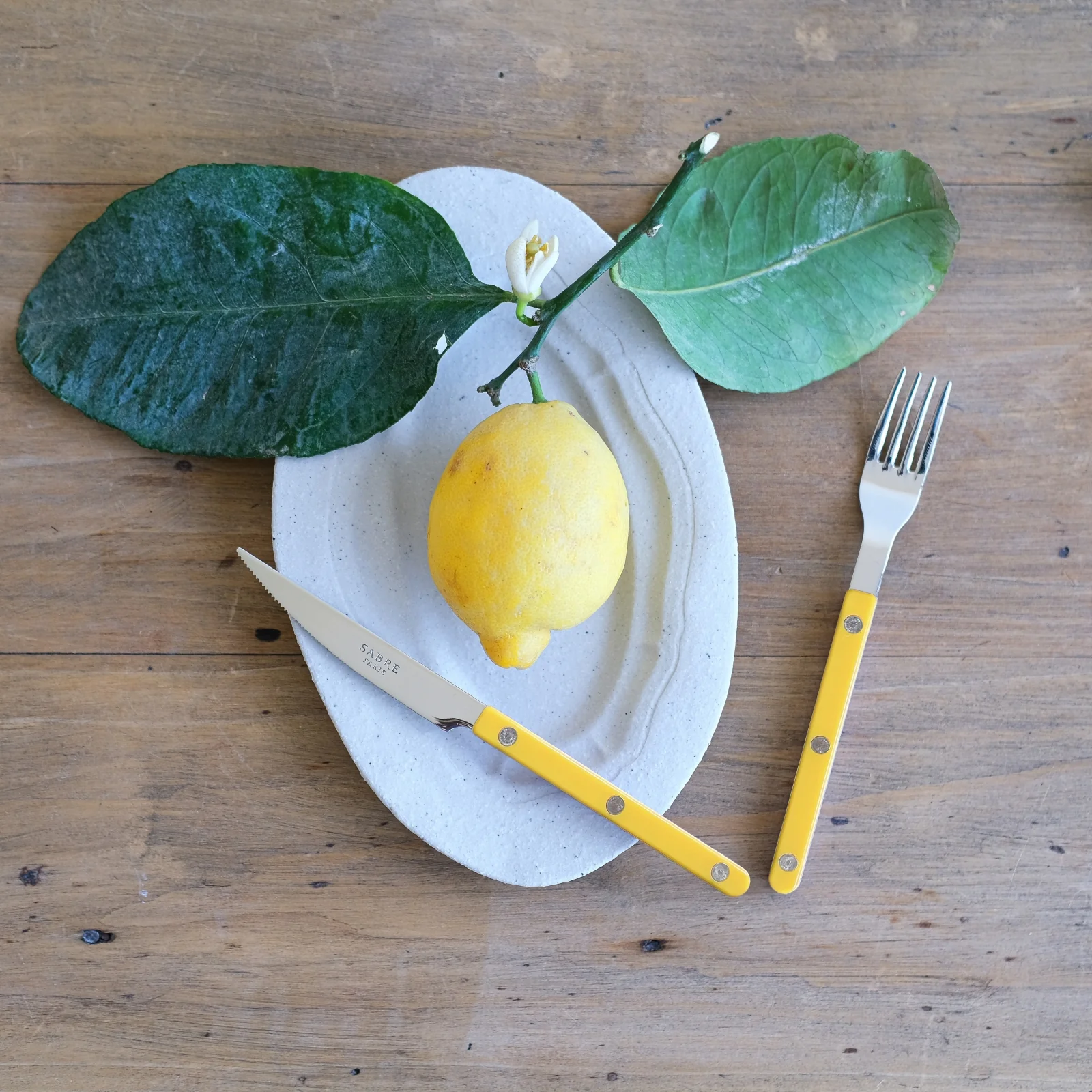 Bistrot Uni, Jaune - Couteau à dessert - Image 2