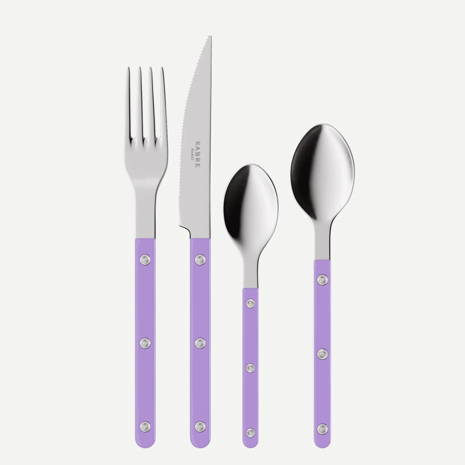 Bistrot Uni, Mauve - Set de 4 couverts de table