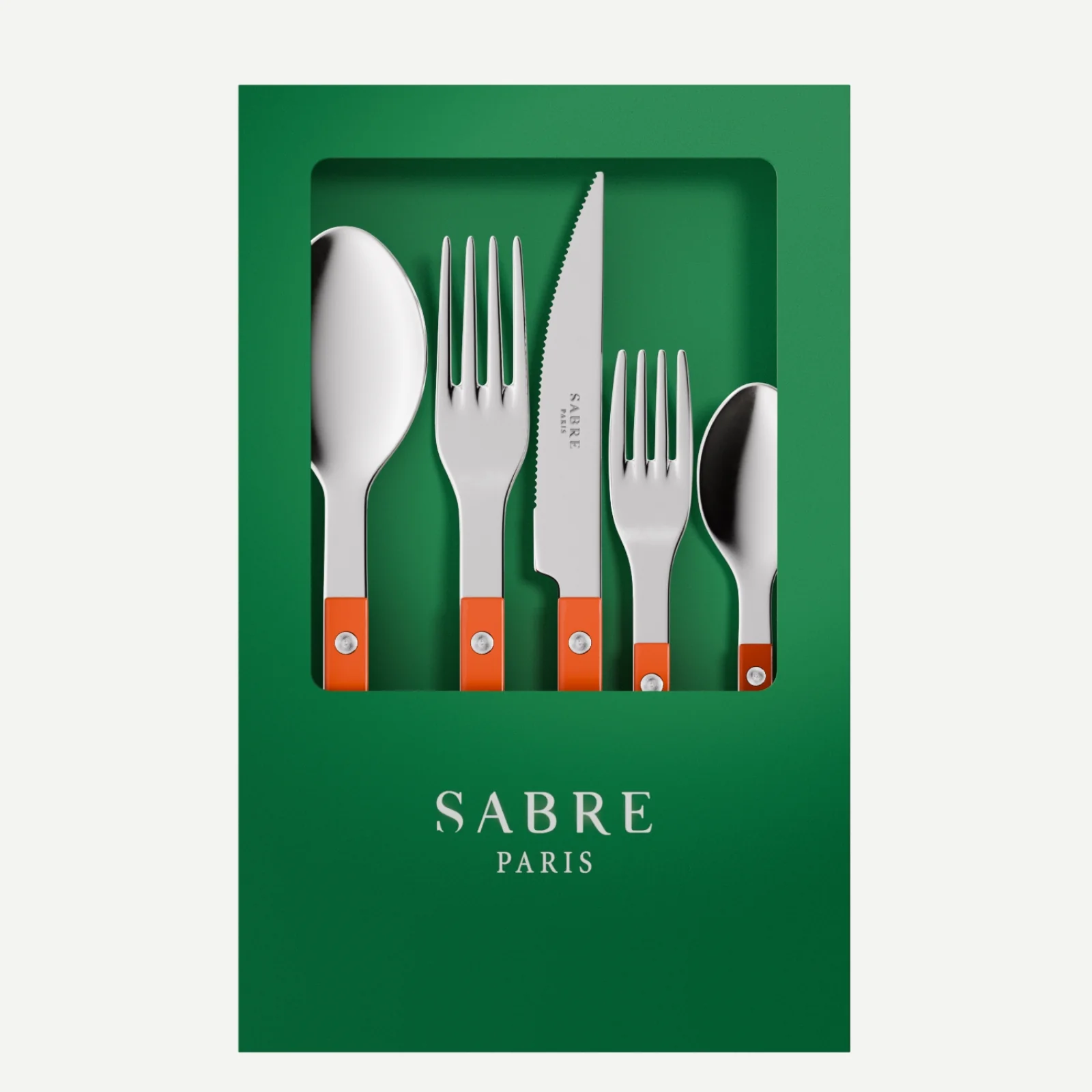 Bistrot Uni, Orange - Coffret de 5 couverts de table