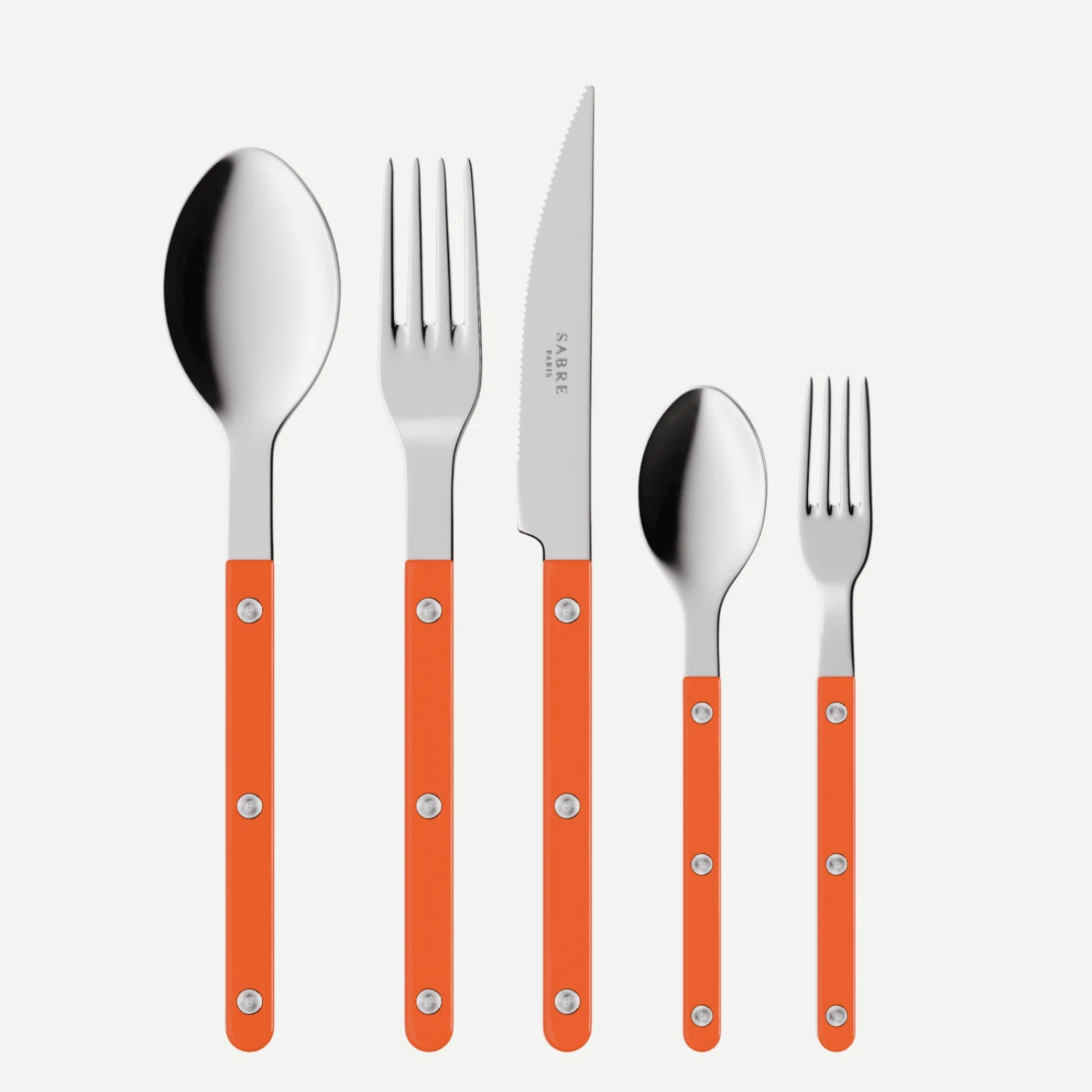 Bistrot Uni, Orange - Set de 5 couverts de table
