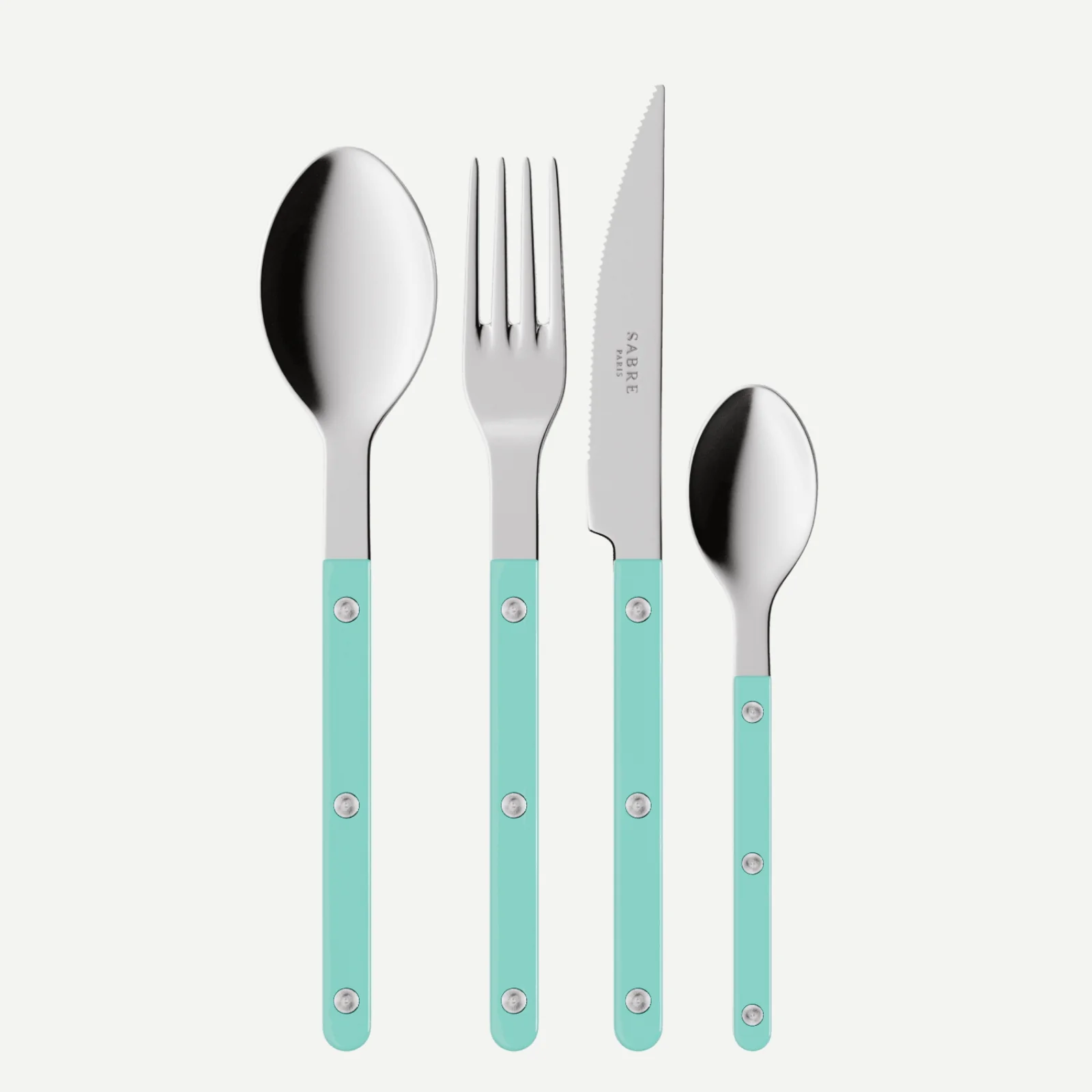 Bistrot Uni, Turquoise - Ménagère 48 pièces