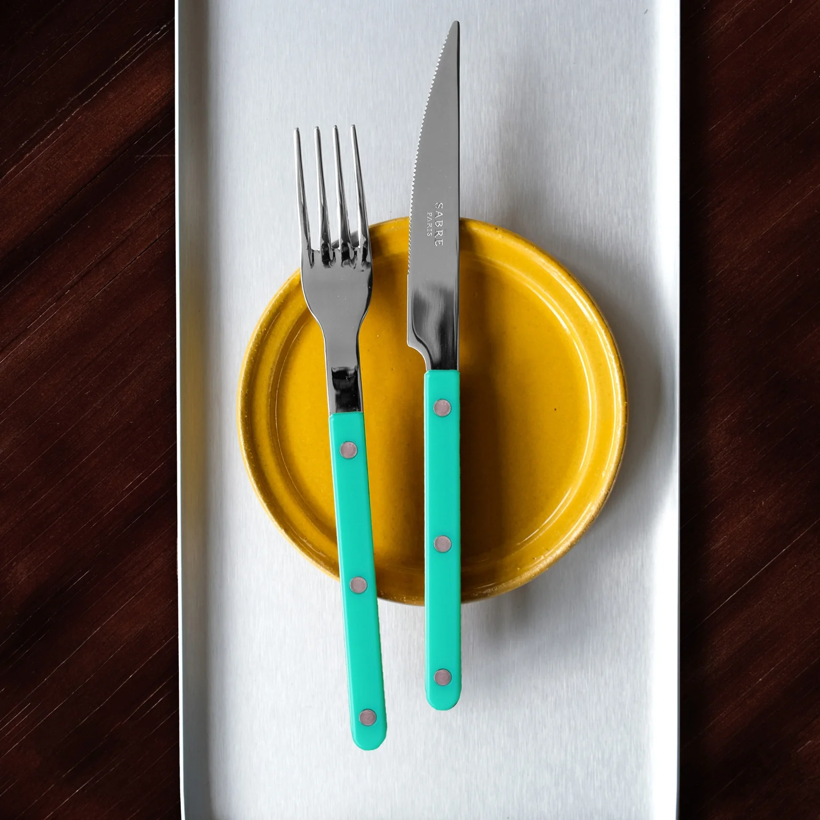 Bistrot Uni, Turquoise - Ménagère 48 pièces - Image 3