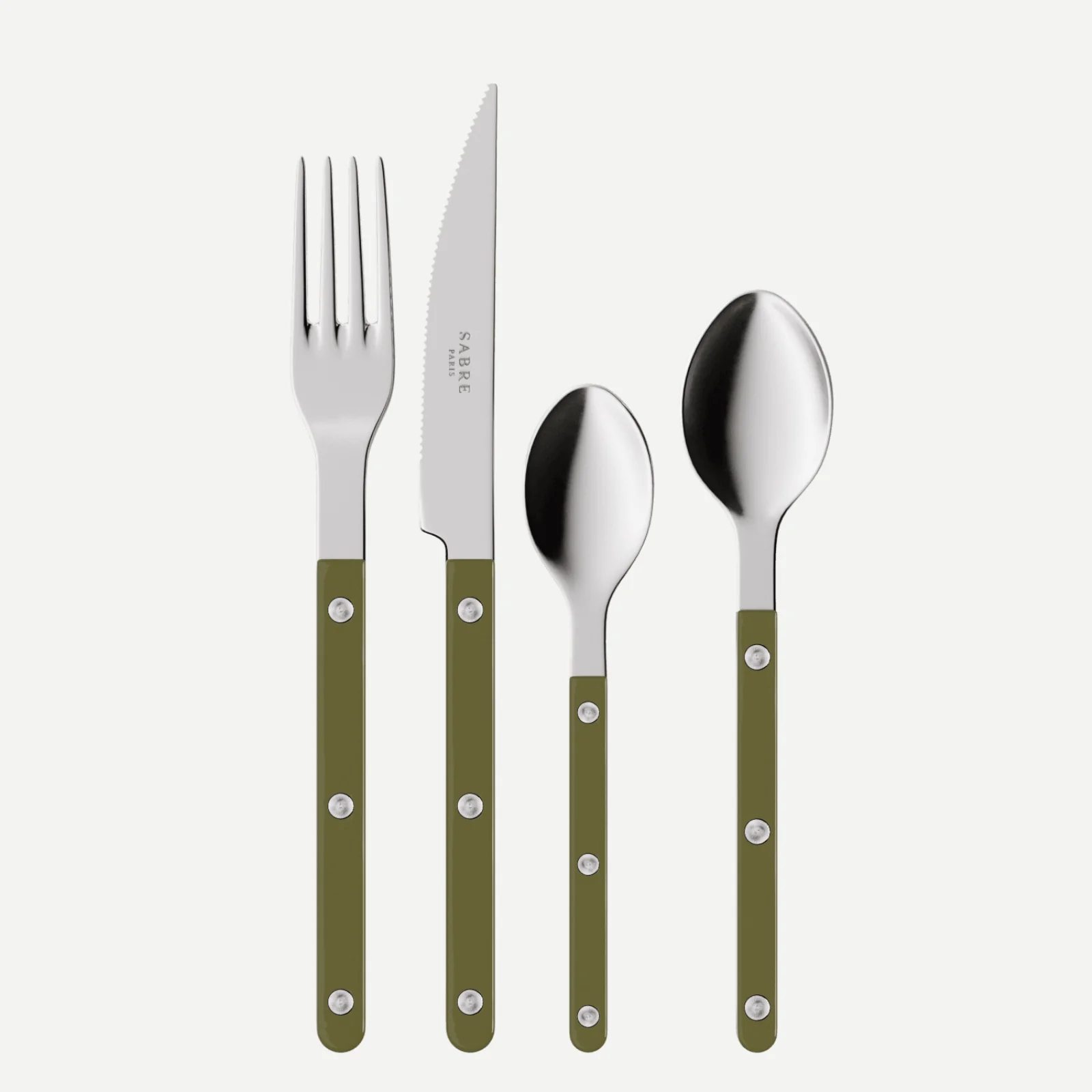 Bistrot Uni, Vert fougère - Set de 4 couverts de table