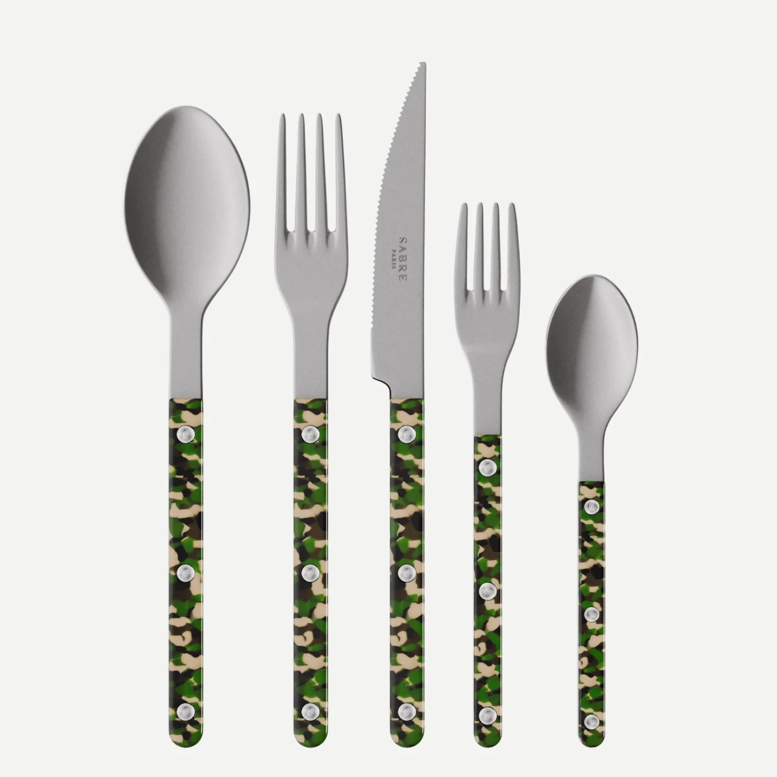 Bistrot Vintage Camouflage, Camouflage - Set de 5 couverts de table