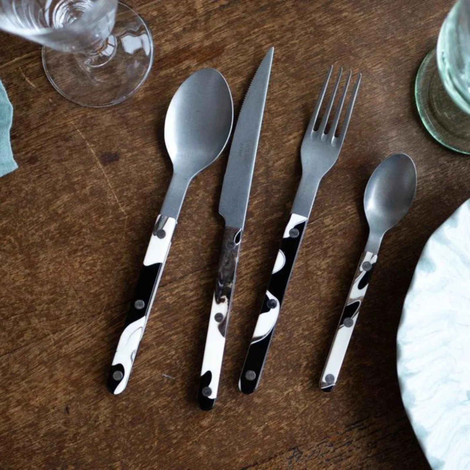 Bistrot Vintage Dune, Dune Noir - Set de 4 couverts de table - Image 2