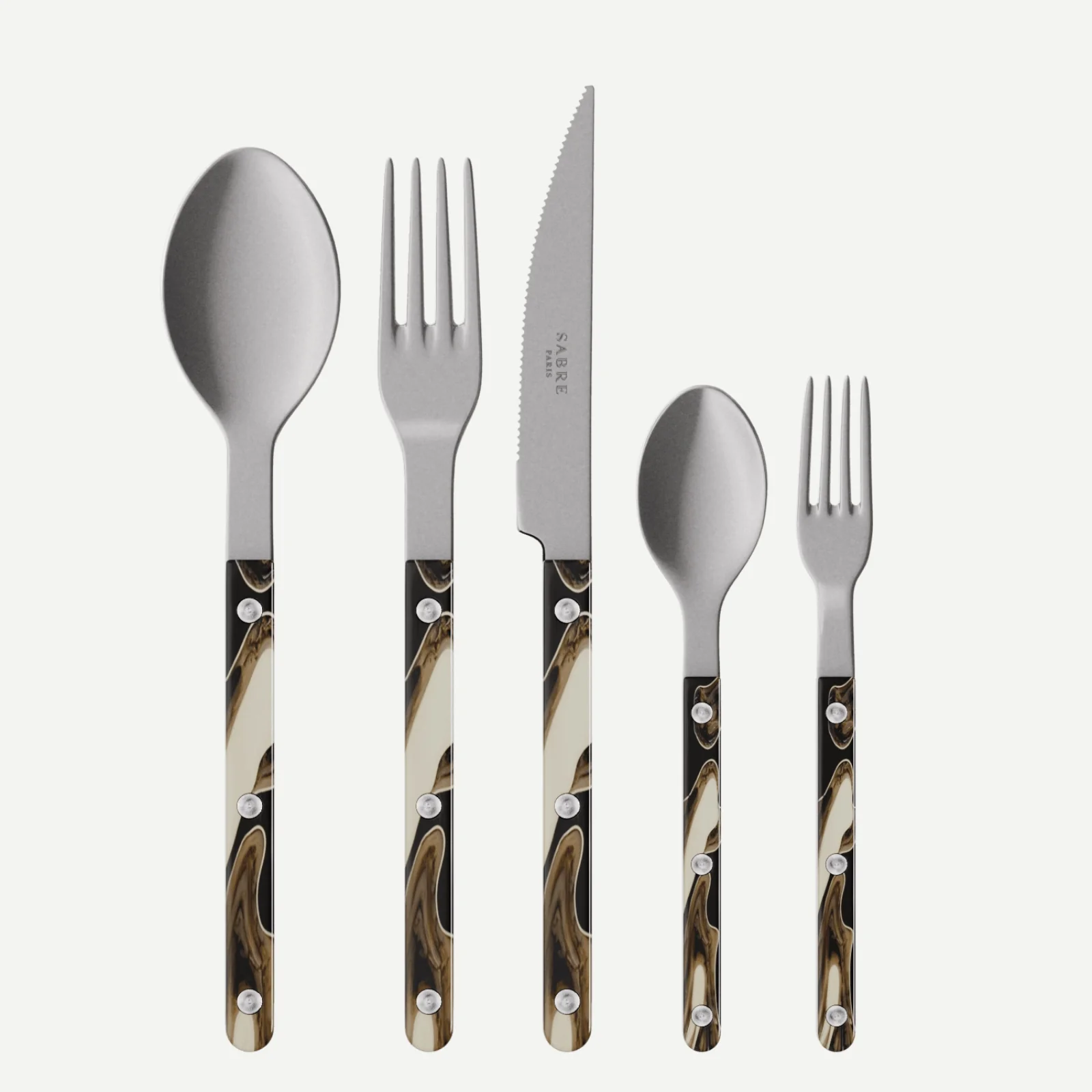 Bistrot Vintage Dune, Dune Noir - Set de 5 couverts de table