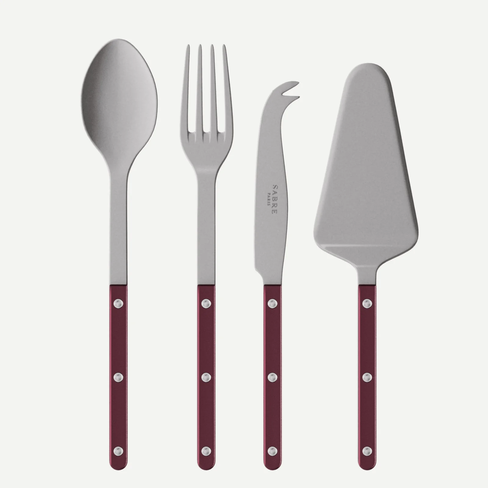 Bistrot Vintage Pearly, Aubergine - Set Les Essentiels Bistrot - ensemble de 4 couverts de service