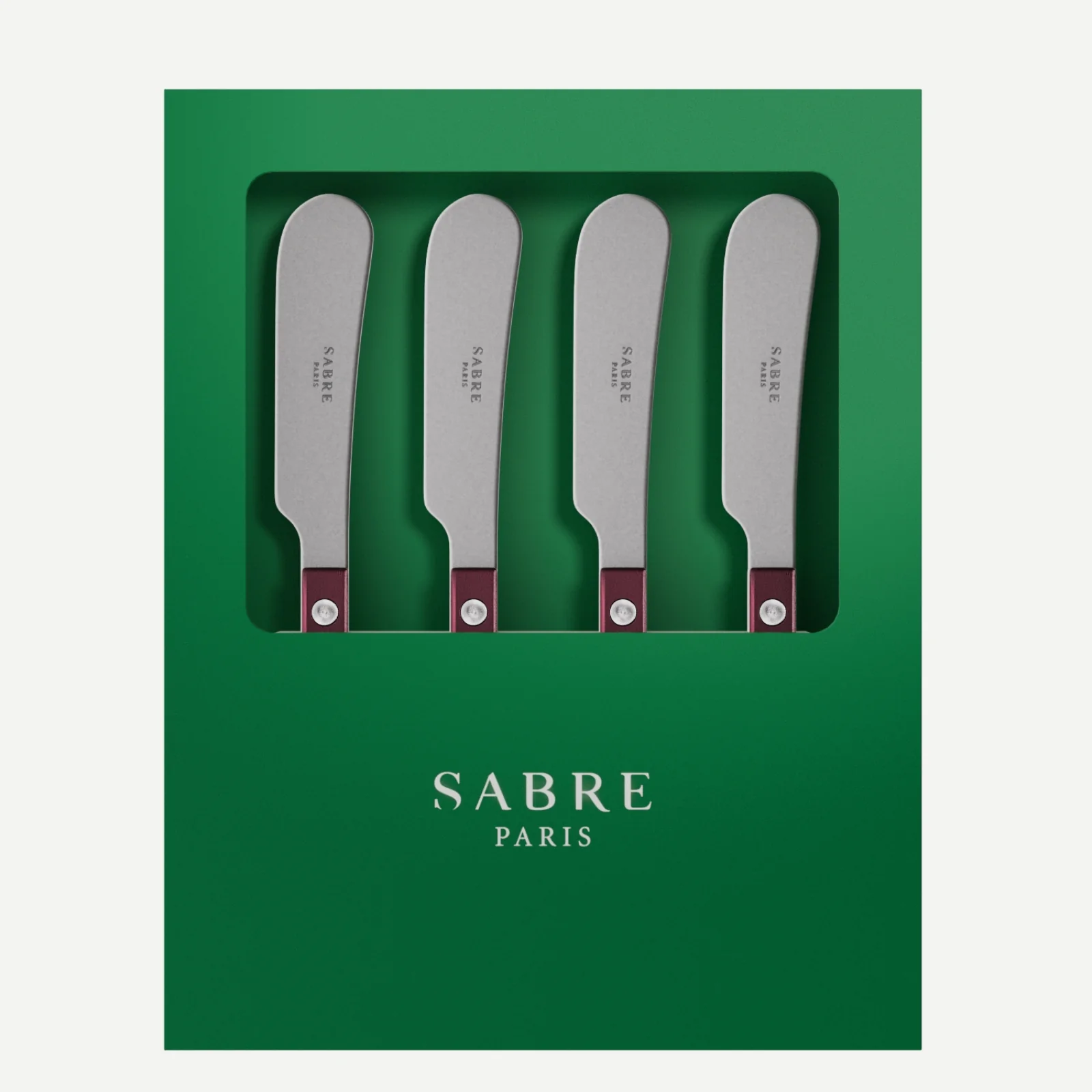 Bistrot Vintage Pearly, Aubergine - Coffret de 4 tartineurs