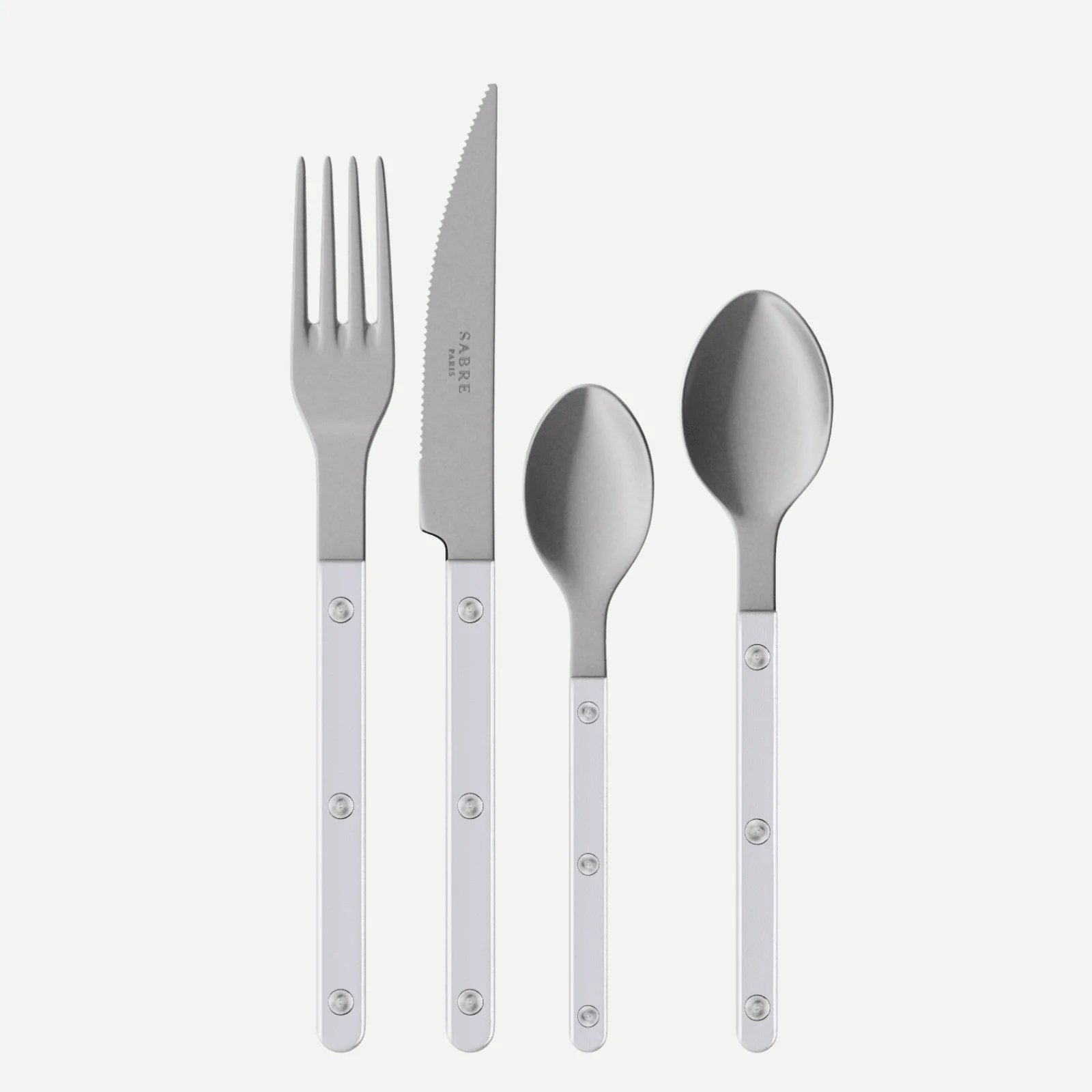 Bistrot Vintage Pearly, Blanc - Set de 4 couverts de table