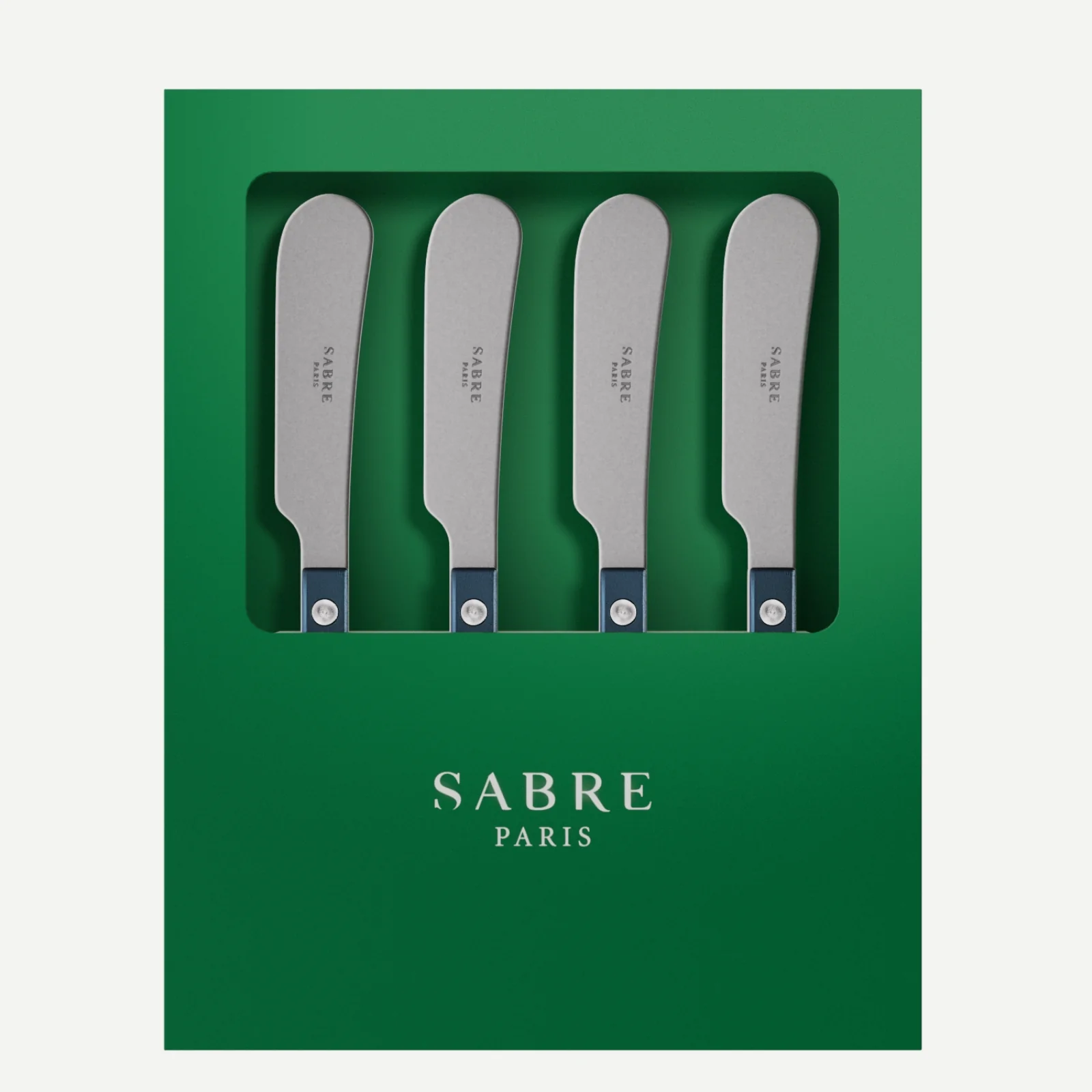 Bistrot Vintage Pearly, Bleu nuit - Coffret de 4 tartineurs