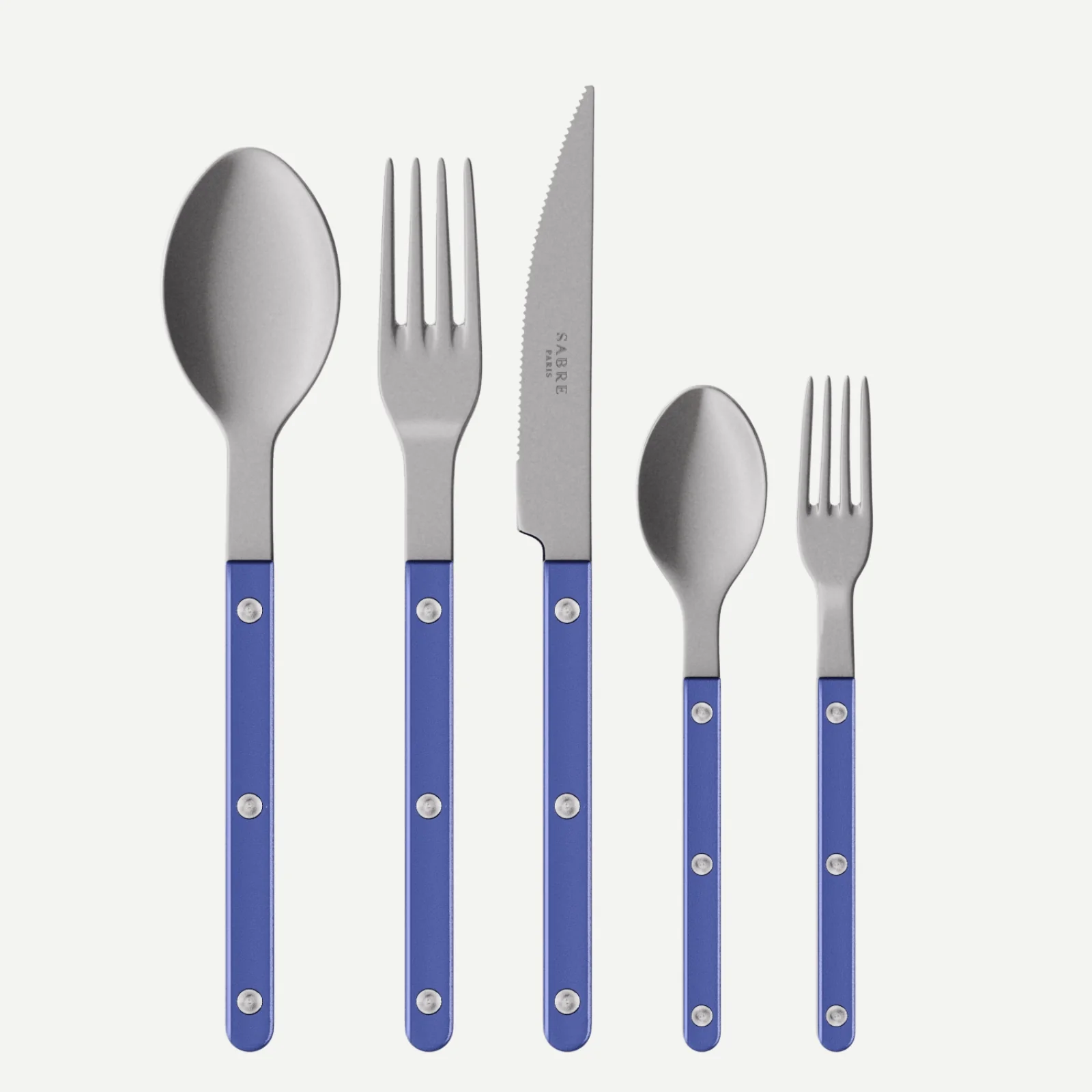 Bistrot Vintage Pearly, Bleu outremer - Set de 5 couverts de table