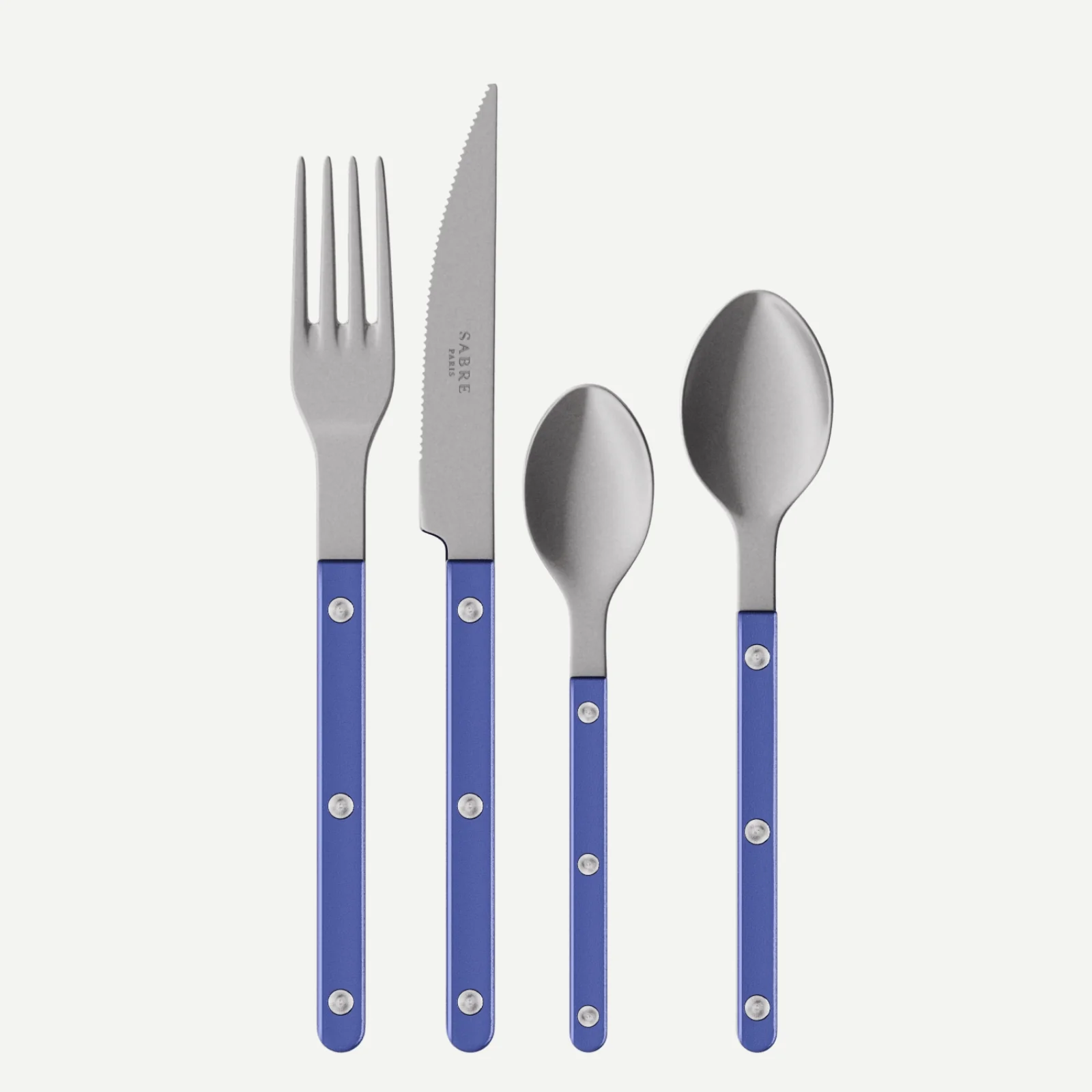 Bistrot Vintage Pearly, Bleu outremer - Set de 4 couverts de table