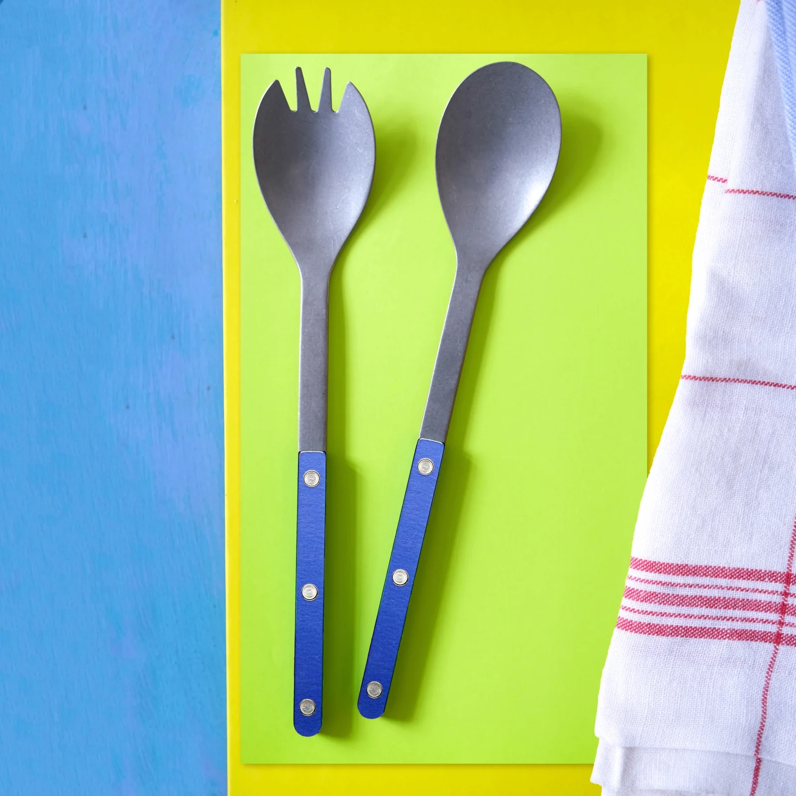 Bistrot Vintage Pearly, Bleu outremer - Couverts à salade - Image 2