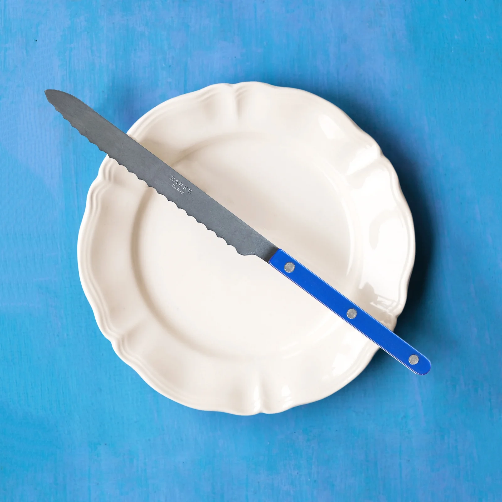Bistrot Vintage Pearly, Bleu outremer - Couteau à pain - Image 2