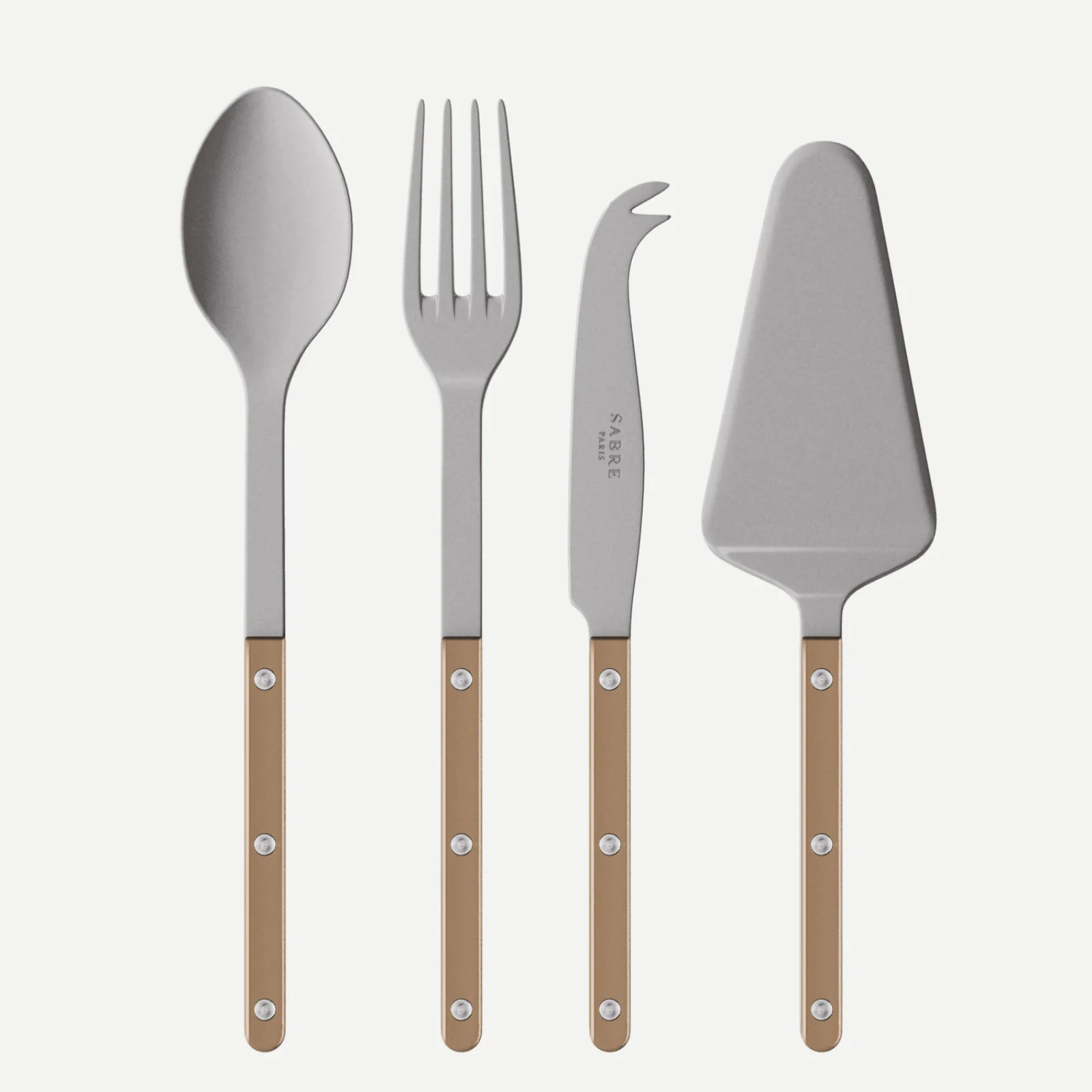 Bistrot Vintage Pearly, Caramel - Set Les Essentiels Bistrot - ensemble de 4 couverts de service