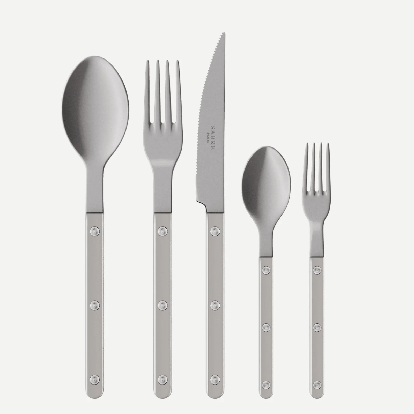 Bistrot Vintage Pearly, Gris - Set de 5 couverts de table
