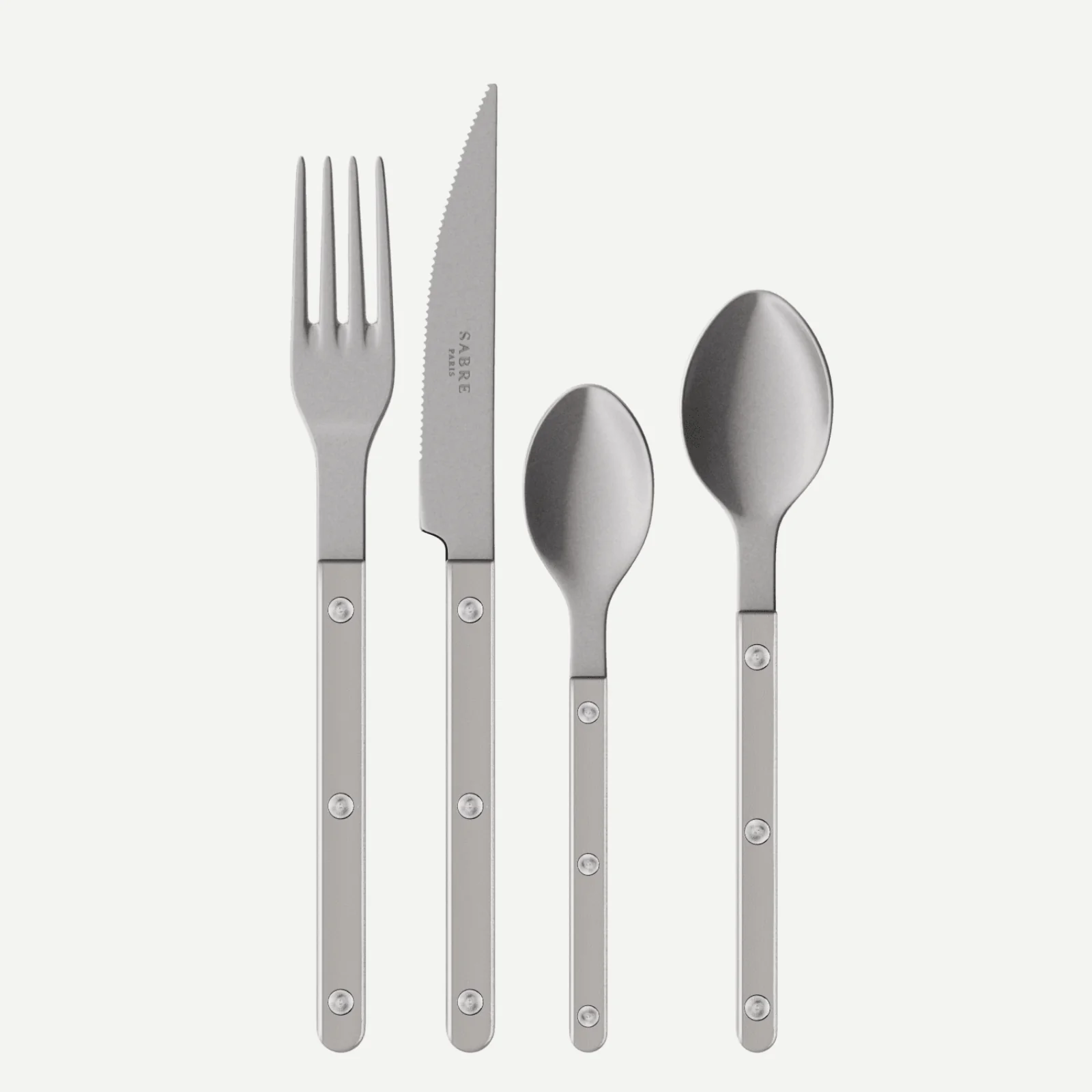Bistrot Vintage Pearly, Gris - Set de 4 couverts de table
