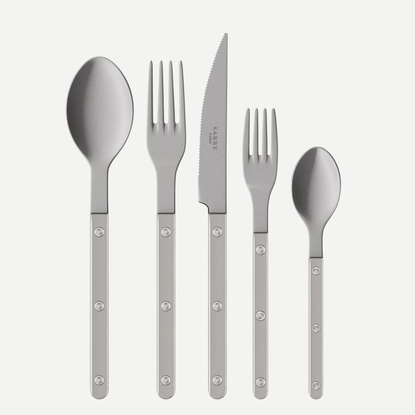 Bistrot Vintage Pearly, Gris - Set de 5 couverts de table