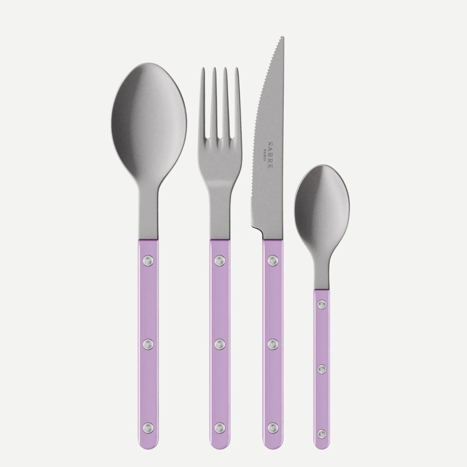 Bistrot Vintage Pearly, Lilas - Set de 4 couverts de table