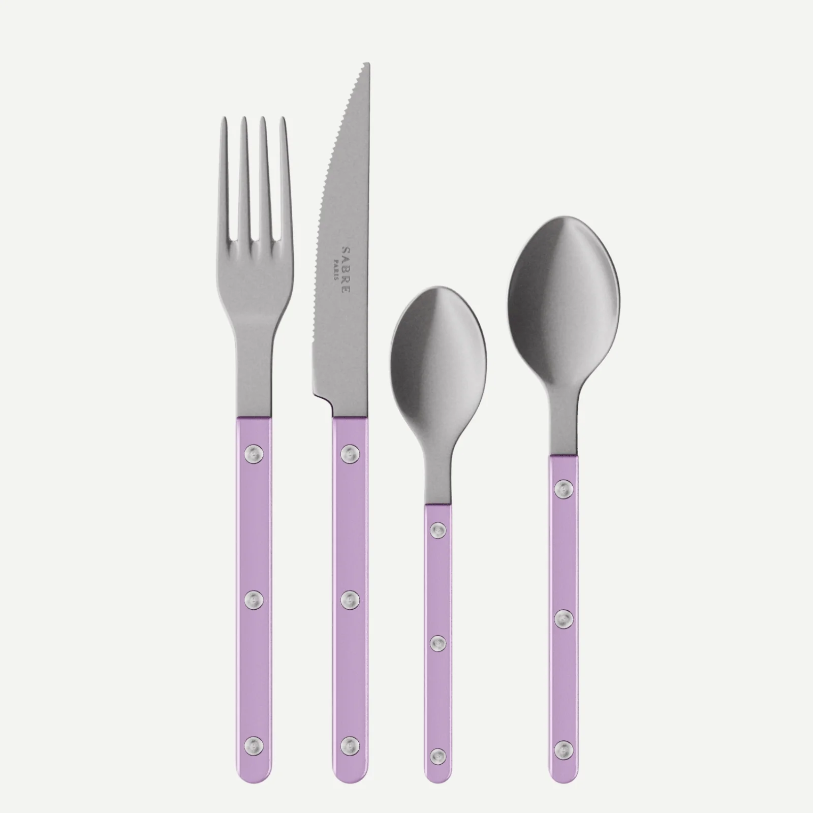 Bistrot Vintage Pearly, Lilas - Set de 4 couverts de table