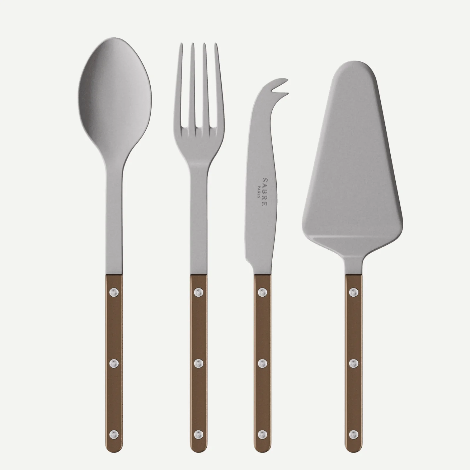 Bistrot Vintage Pearly, Marron - Set Les Essentiels Bistrot - ensemble de 4 couverts de service