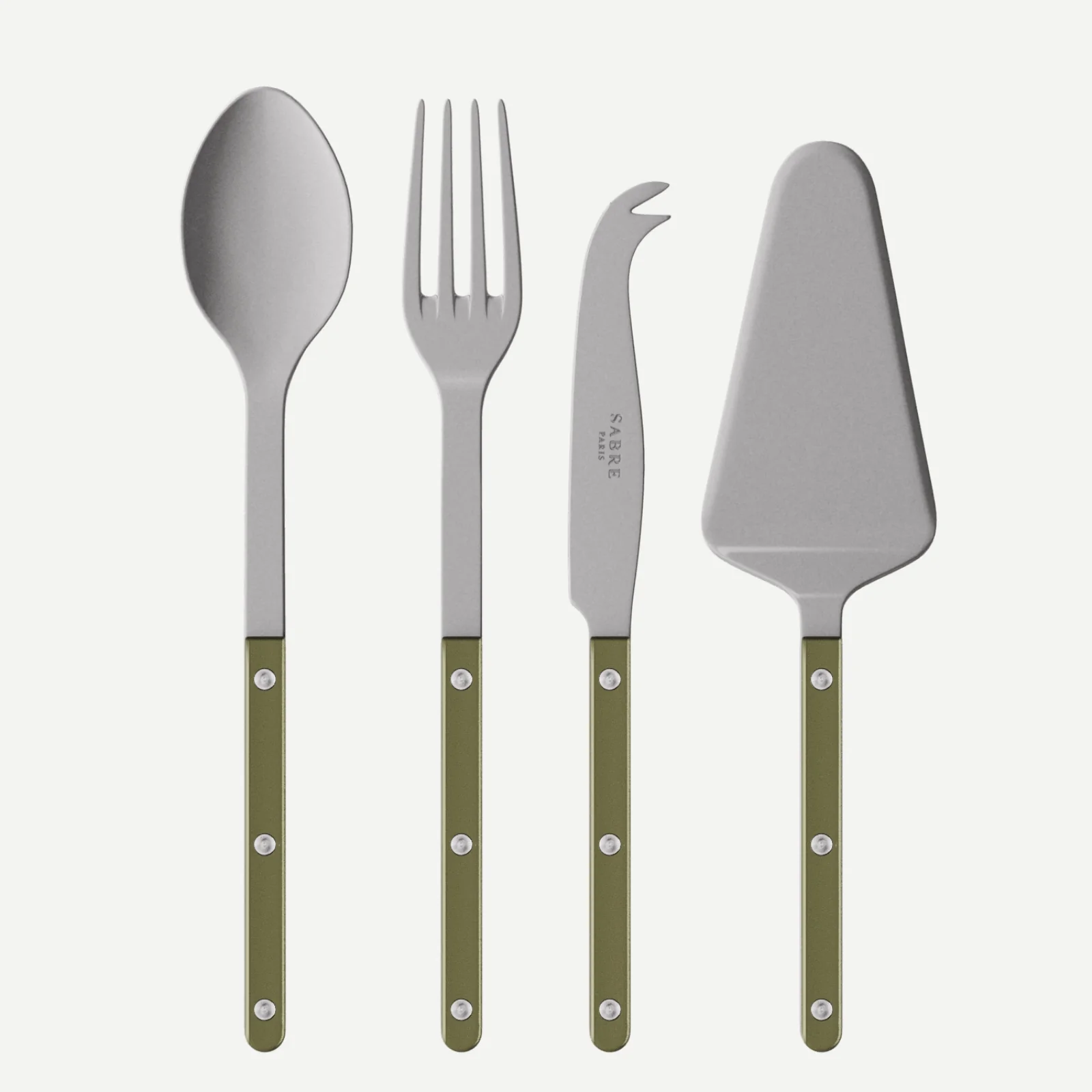 Bistrot Vintage Pearly, Olive - Set Les Essentiels Bistrot - ensemble de 4 couverts de service