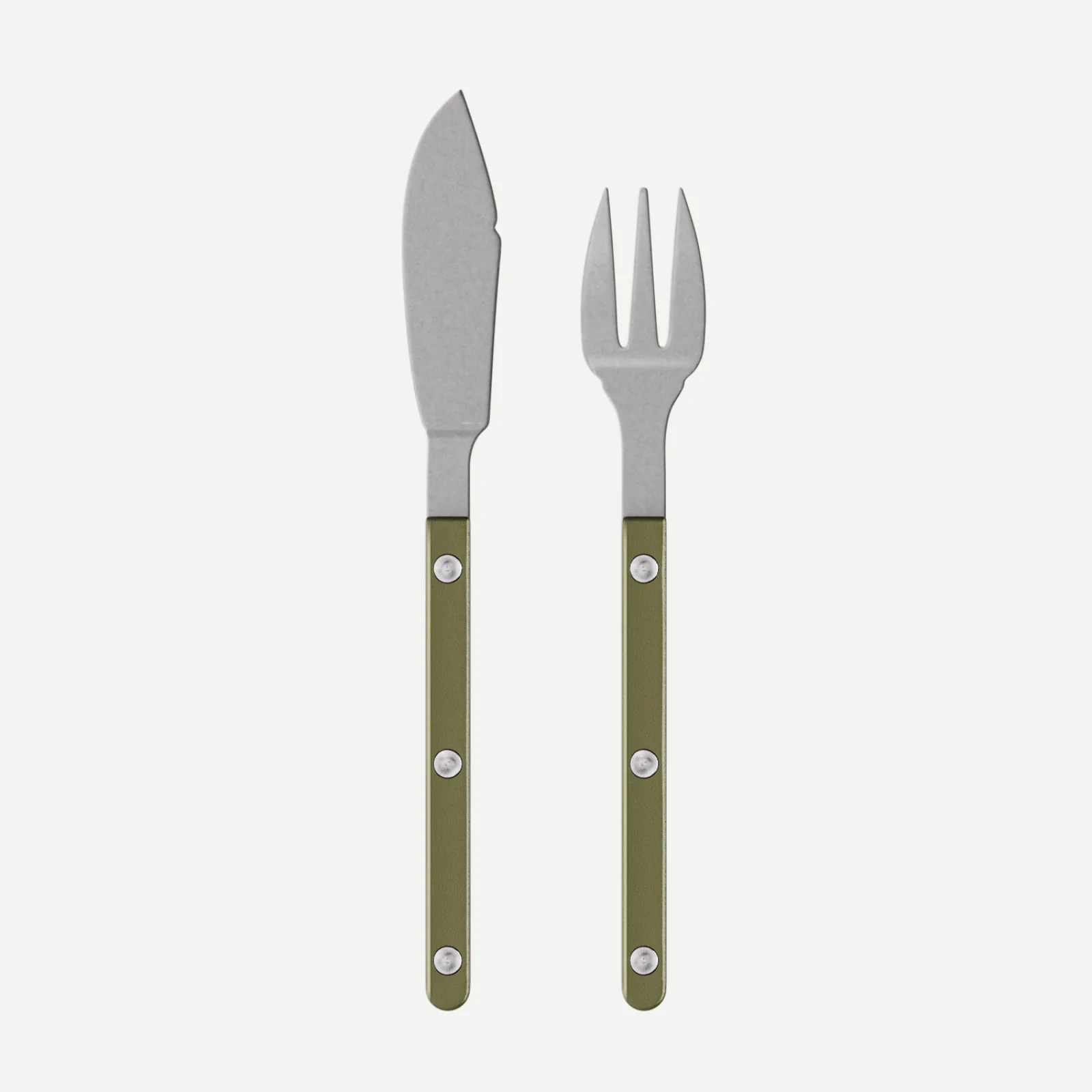 Bistrot Vintage Pearly, Olive - Couverts à poisson