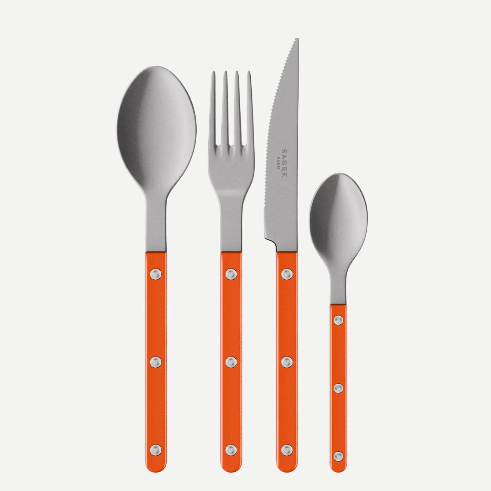 Bistrot Vintage Pearly, Orange - Set de 4 couverts de table