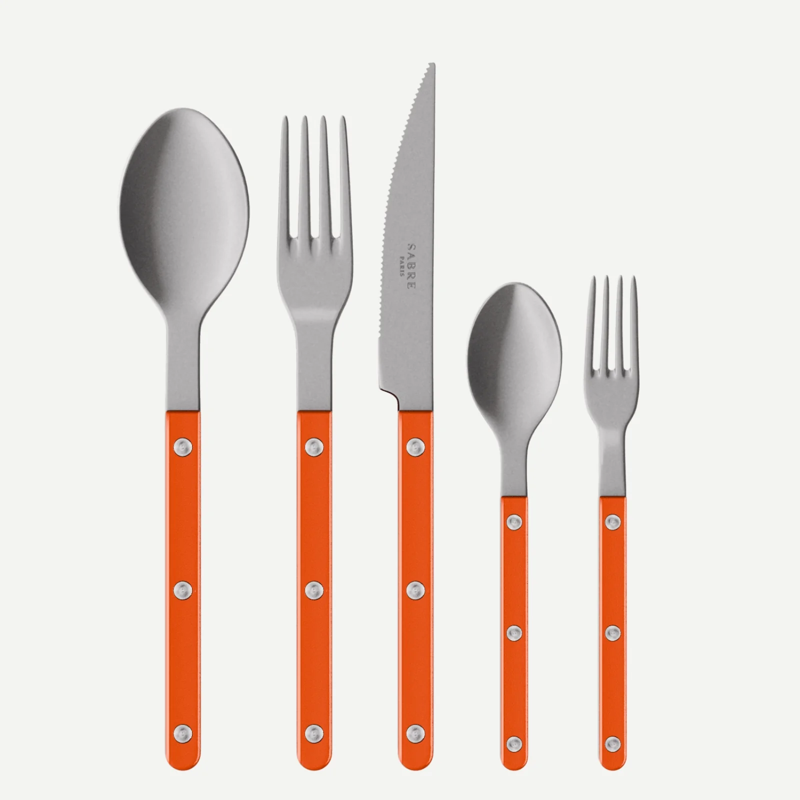 Bistrot Vintage Pearly, Orange - Set de 5 couverts de table