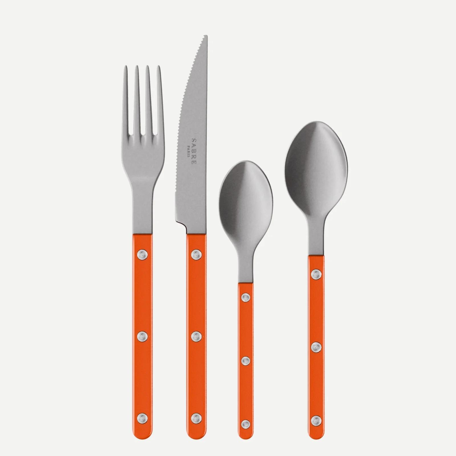 Bistrot Vintage Pearly, Orange - Set de 4 couverts de table