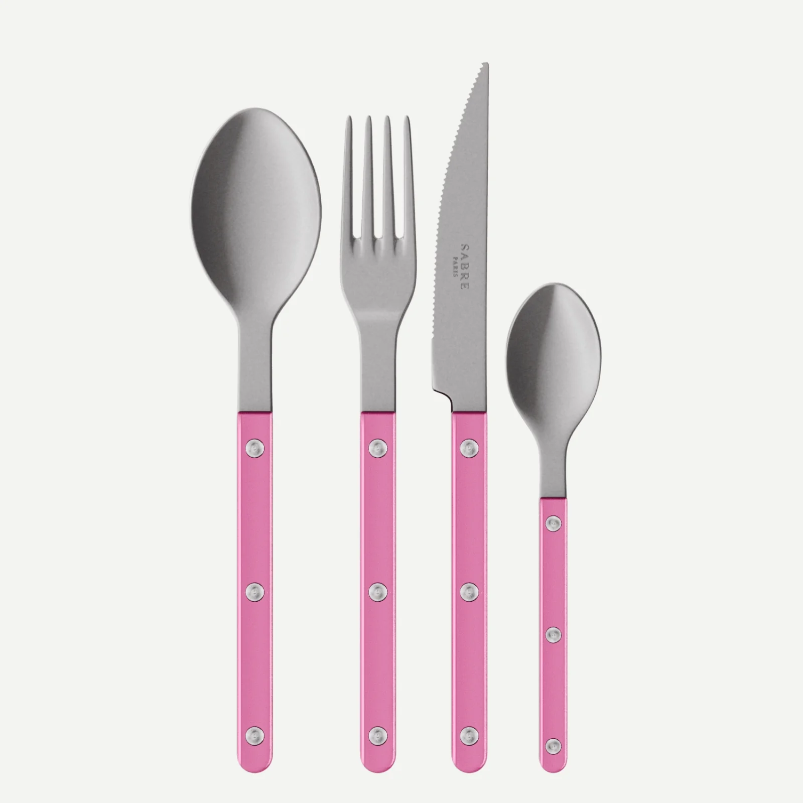 Bistrot Vintage Pearly, Rose - Set de 4 couverts de table