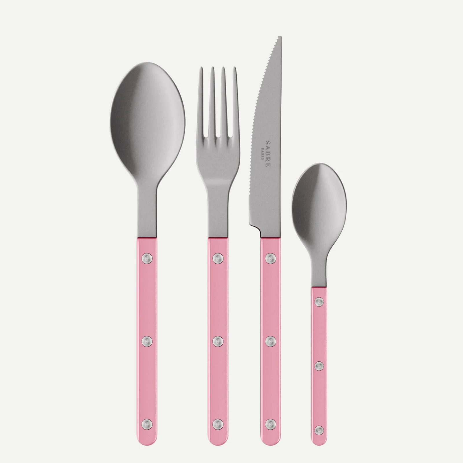 Bistrot Vintage Pearly, Rose dragée - Set de 4 couverts de table