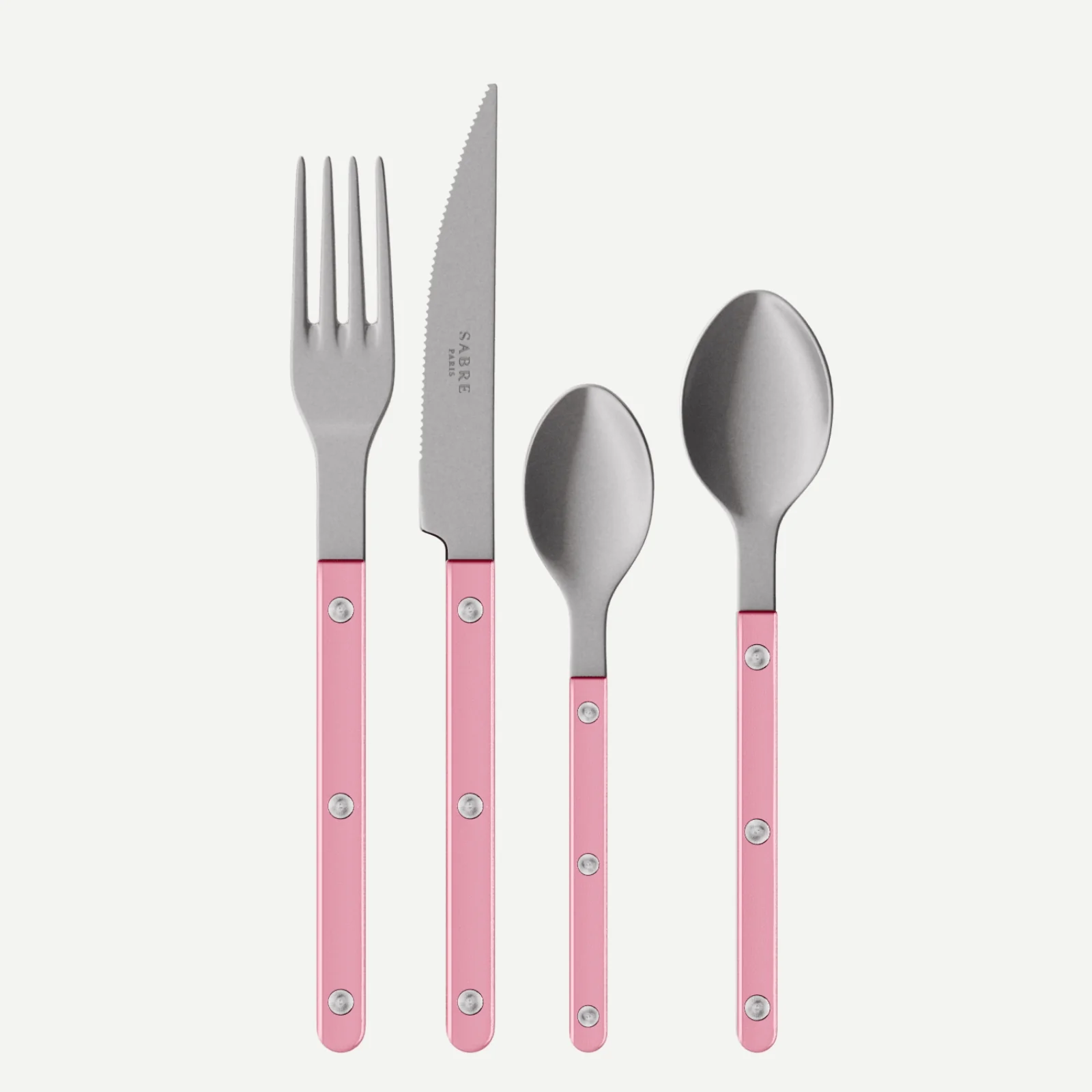 Bistrot Vintage Pearly, Rose dragée - Set de 4 couverts de table