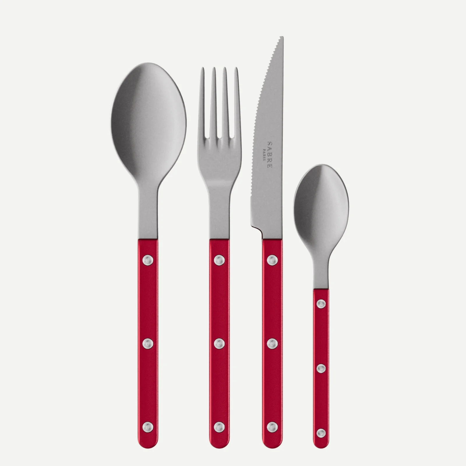 Bistrot Vintage Pearly, Rouge - Ménagère 48 pièces