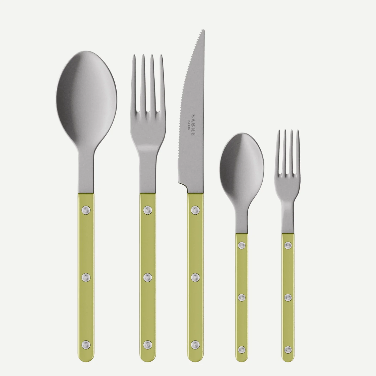 Bistrot Vintage Pearly, Tilleul - Set de 5 couverts de table