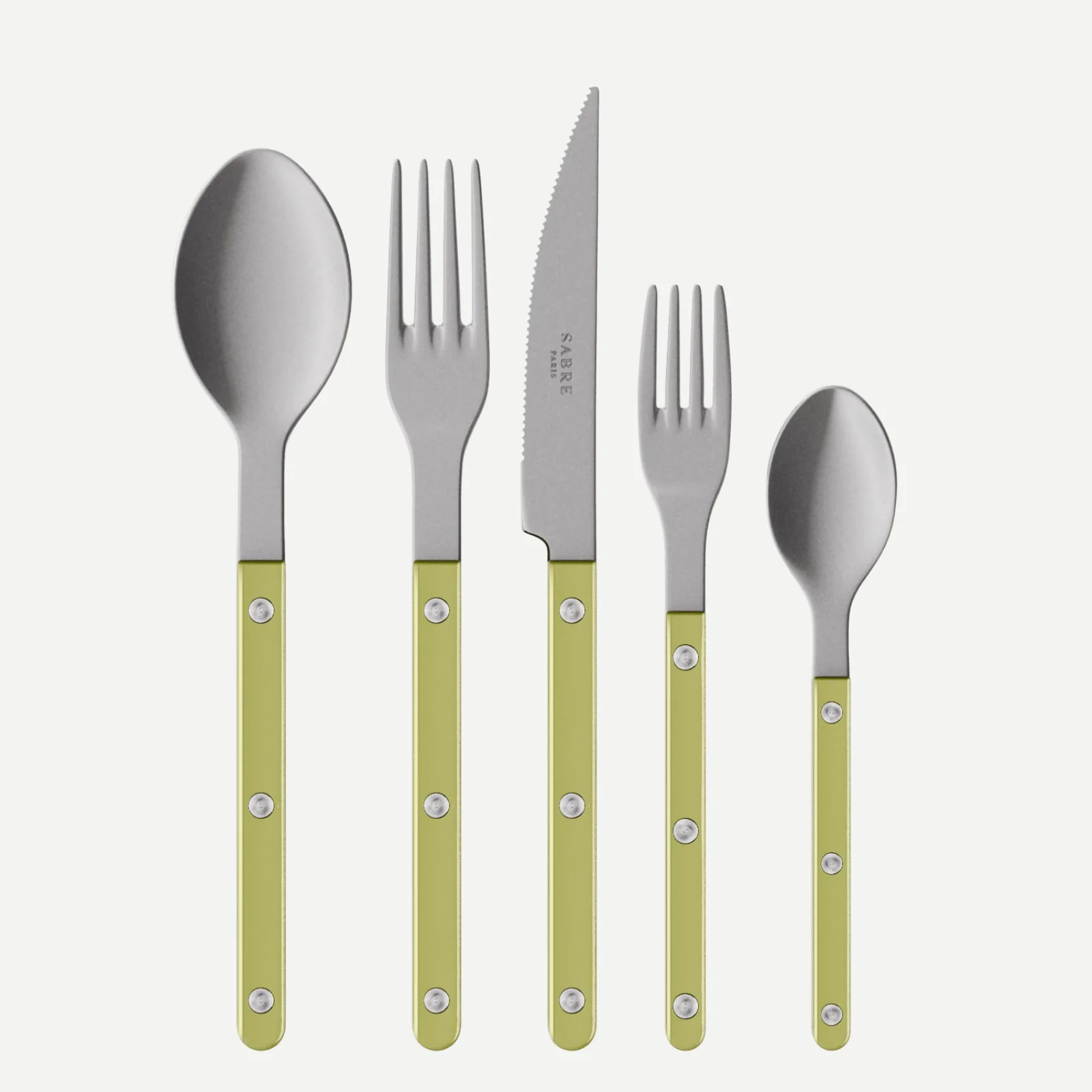 Bistrot Vintage Pearly, Tilleul - Set de 5 couverts de table