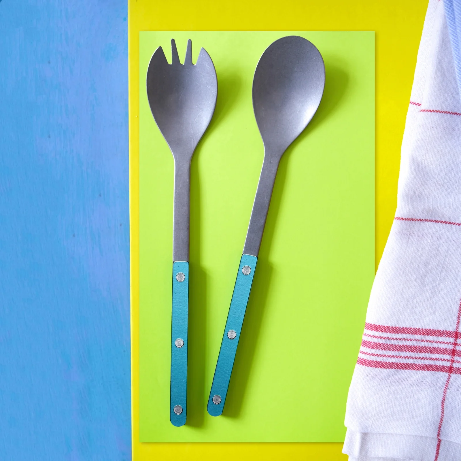 Bistrot Vintage Pearly, Turquoise - Couverts à salade - Image 2