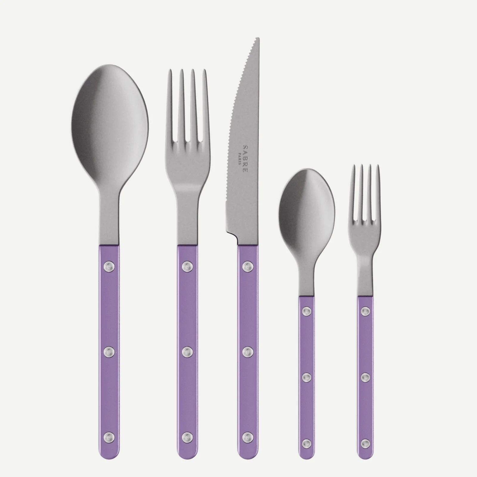 Bistrot Vintage Pearly, Violet - Set de 5 couverts de table