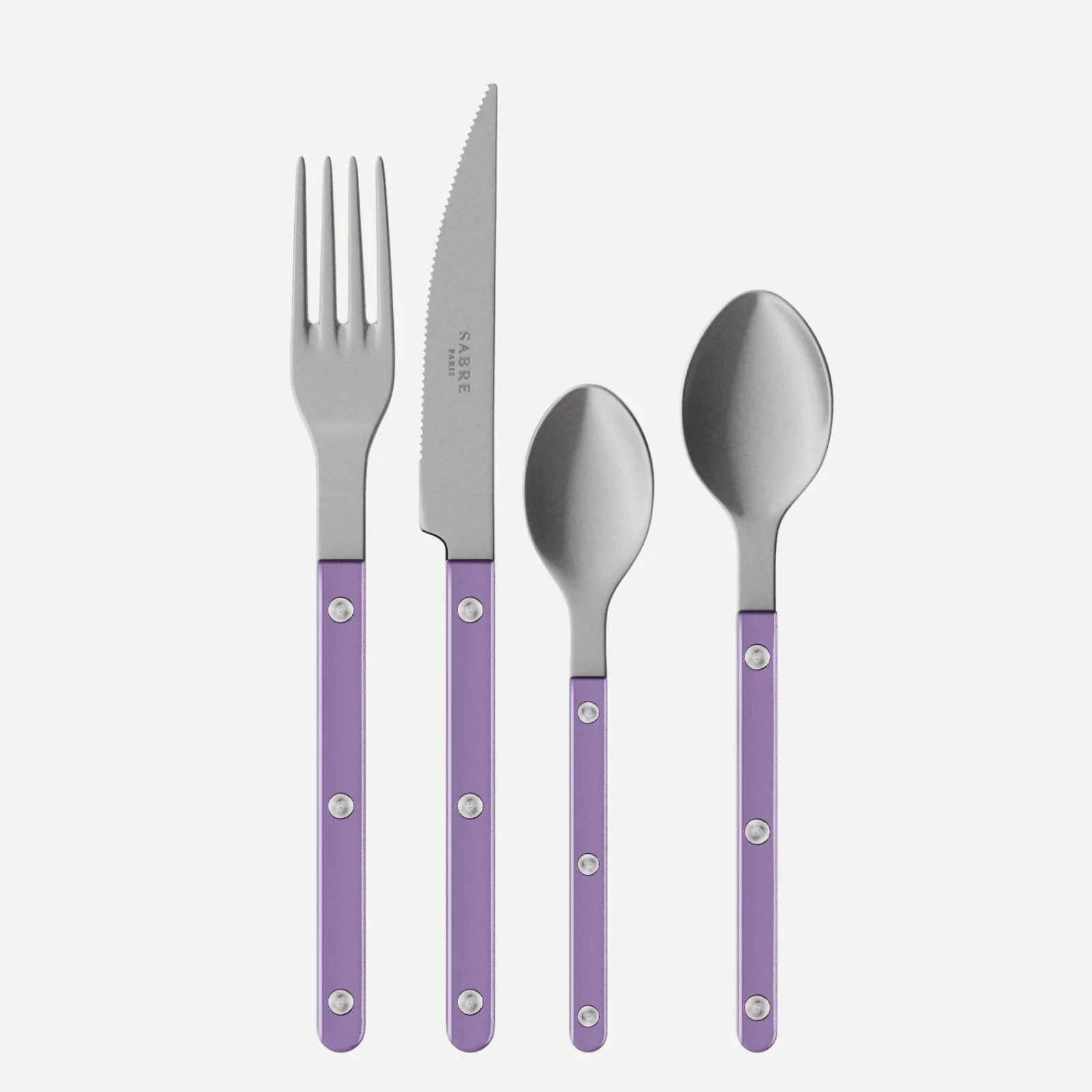 Bistrot Vintage Pearly, Violet - Set de 4 couverts de table