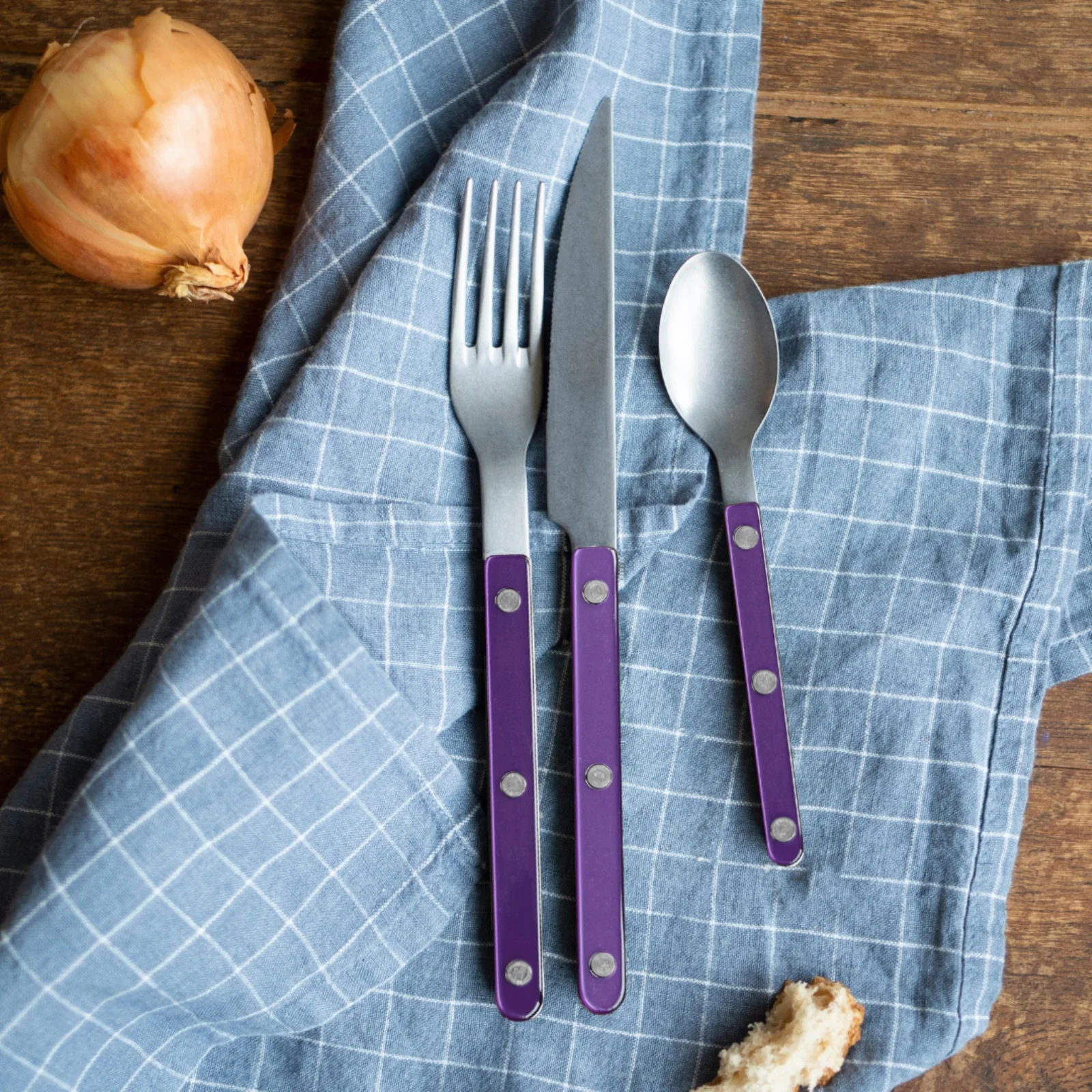 Bistrot Vintage Pearly, Violet - Set de 4 couverts de table - Image 2