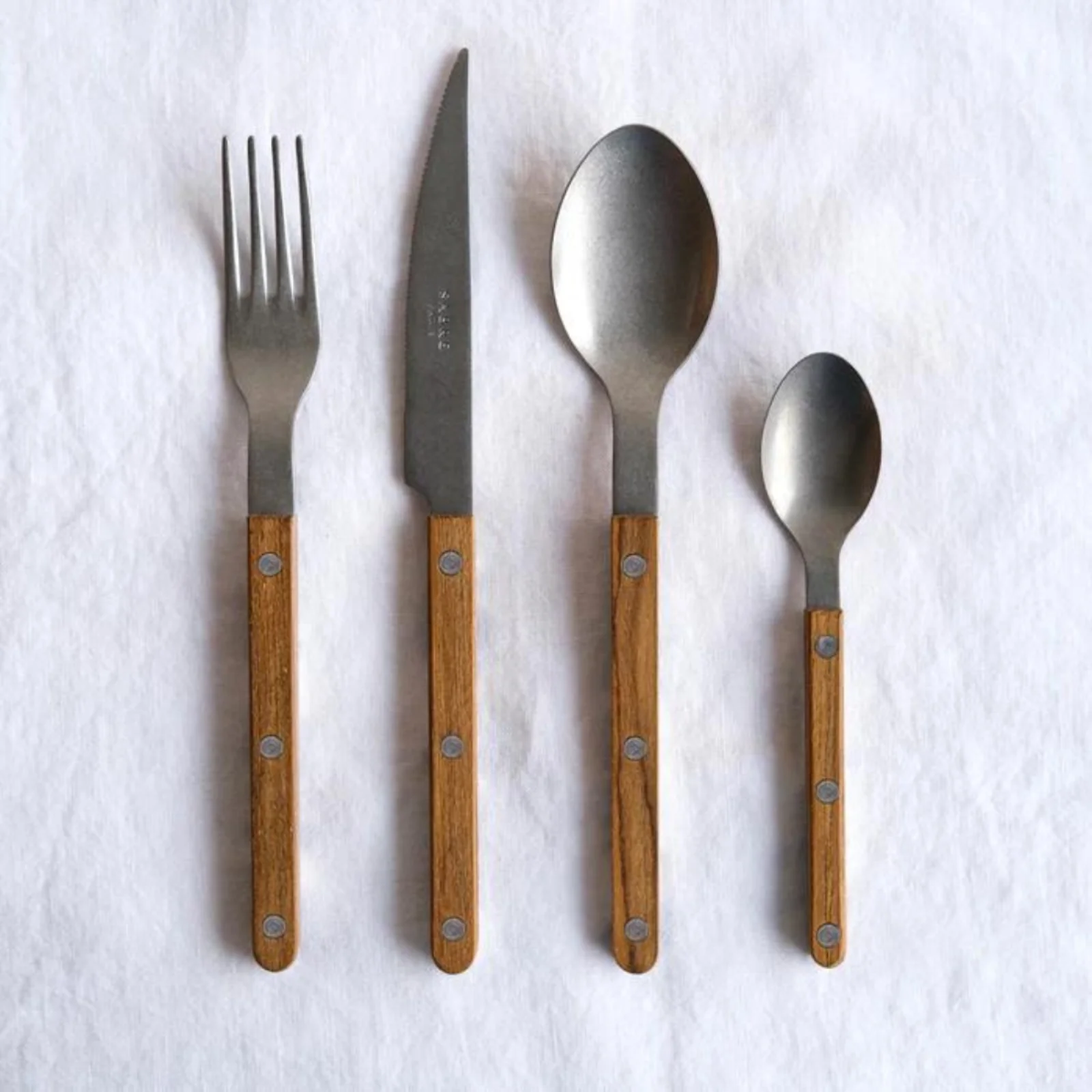 Bistrot Vintage Teck, Teck - Set de 4 couverts de table - Image 4