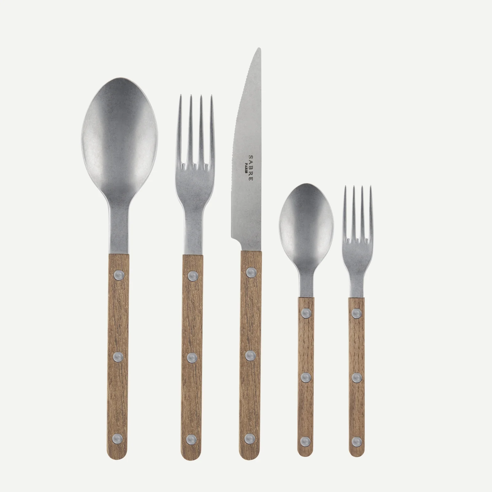 Bistrot Vintage Teck, Teck - Set de 5 couverts de table