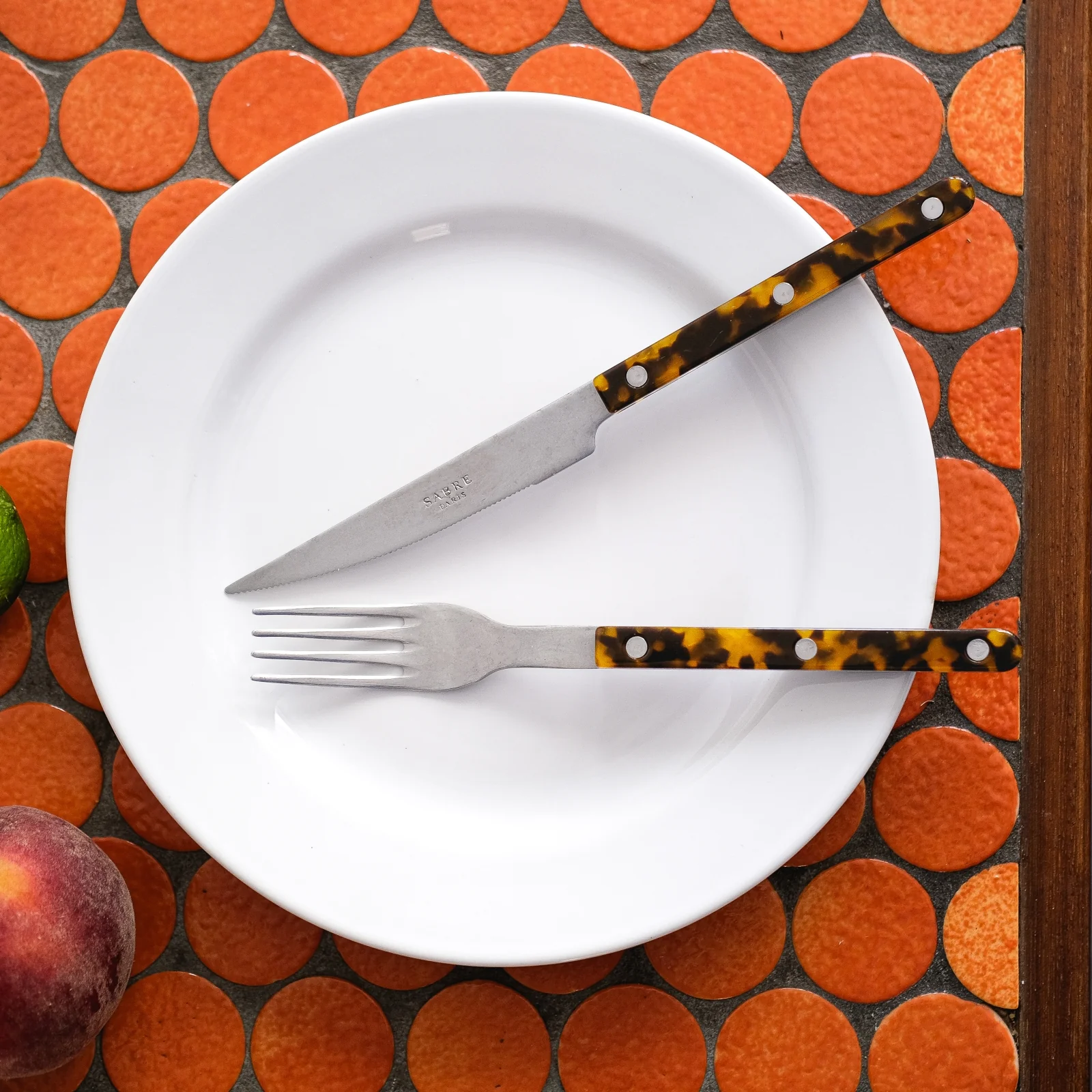 Bistrot Vintage Tortue, Effet Écaille - Couteau de table - Image 3