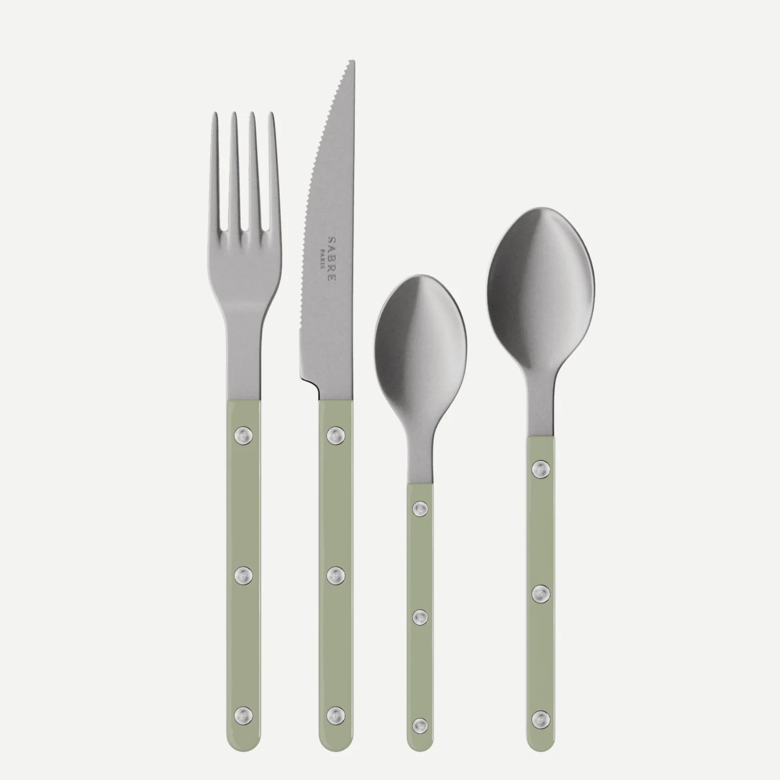 Bistrot Vintage Uni, Asperge - Set de 4 couverts de table