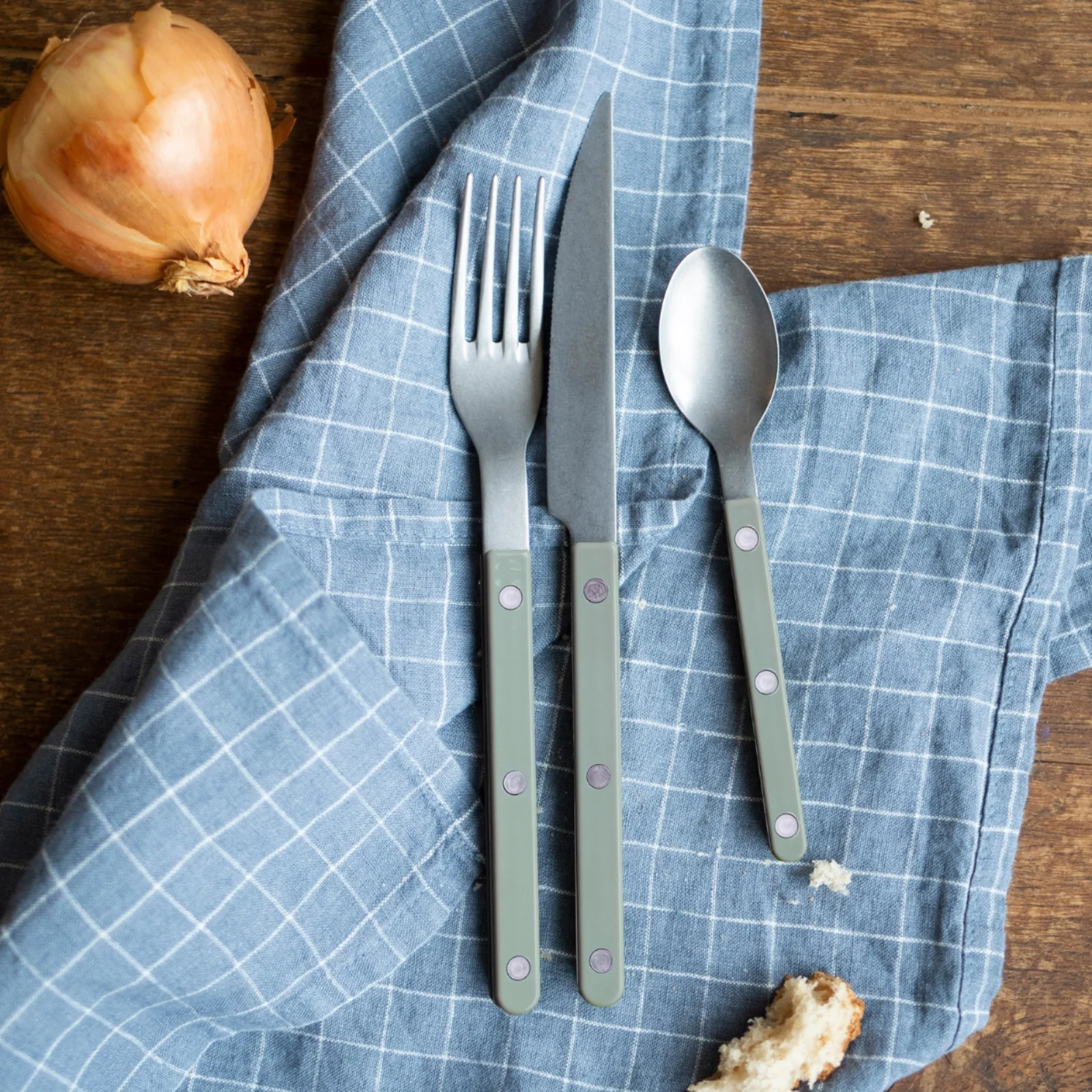 Bistrot Vintage Uni, Asperge - Set de 5 couverts de table - Image 3