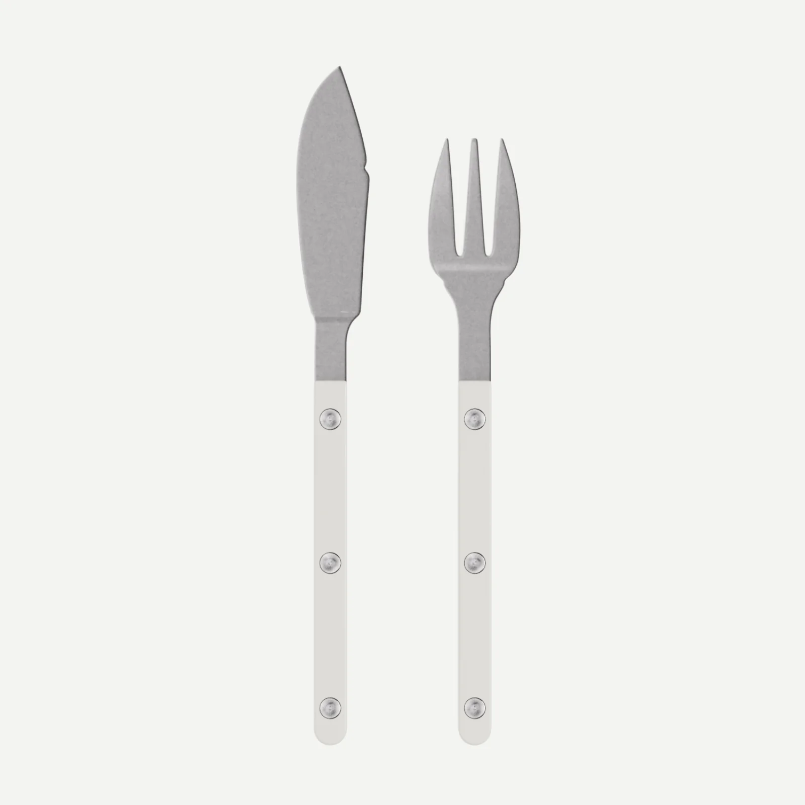 Bistrot Vintage Uni, Blanc - Couverts à poisson