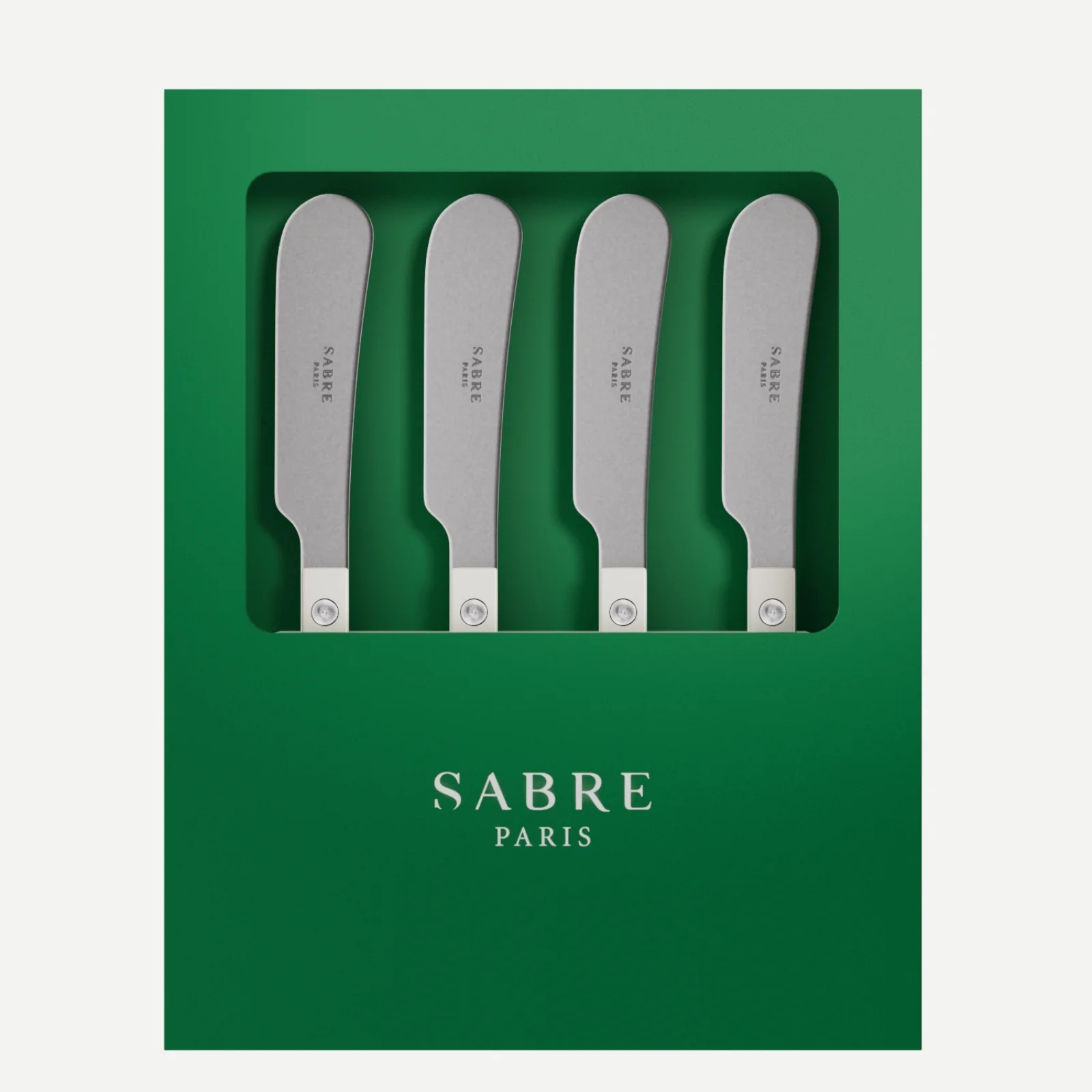 Bistrot Vintage Uni, Blanc - Coffret de 4 tartineurs