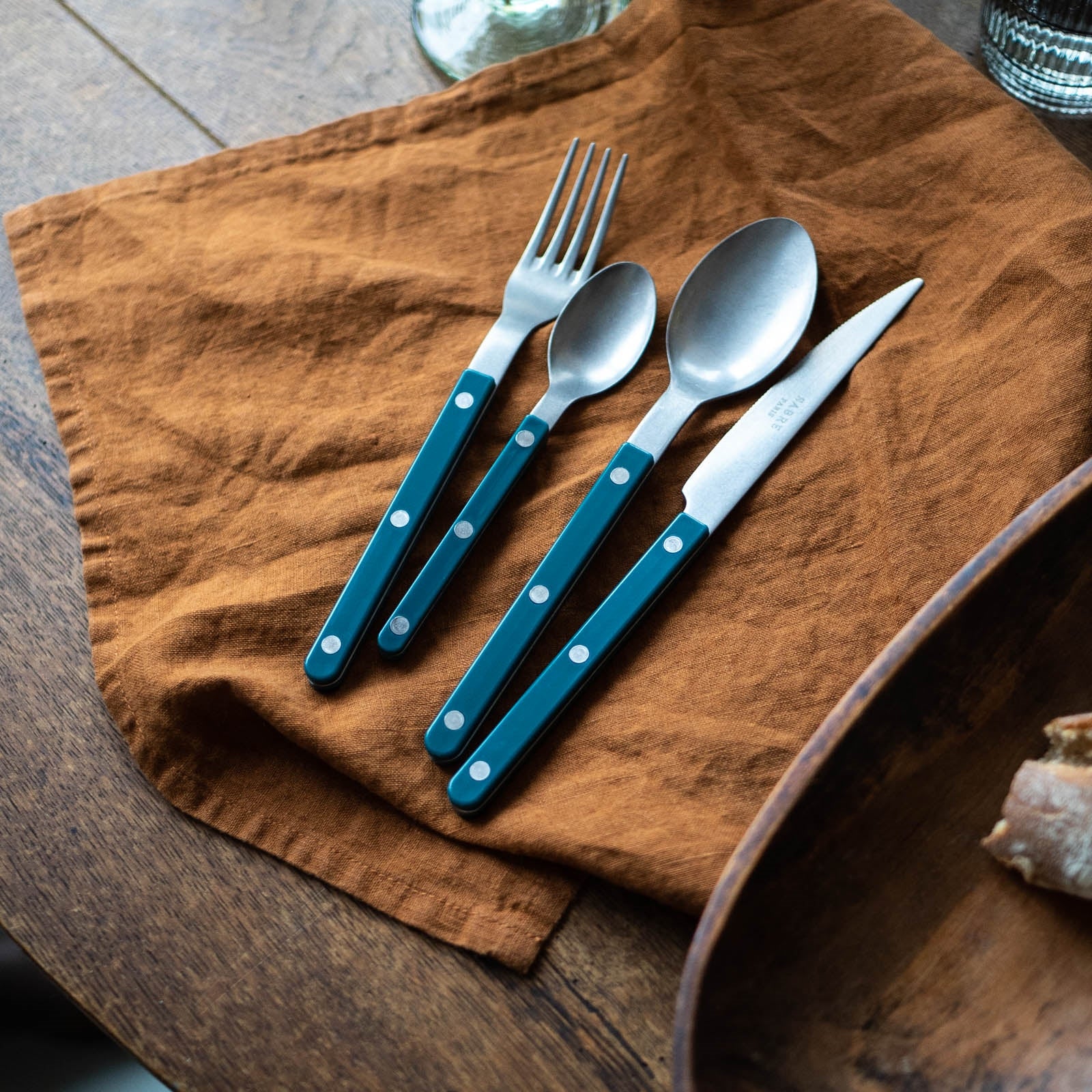 Bistrot Vintage Uni, Bleu canard - Petite cuillère - Image 5