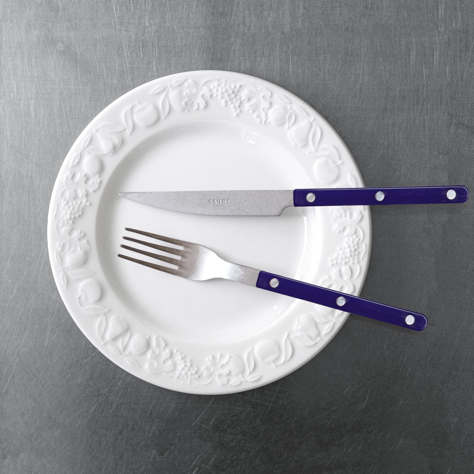 Bistrot Vintage Uni, Bleu marine - Set de 5 couverts de table - Image 3